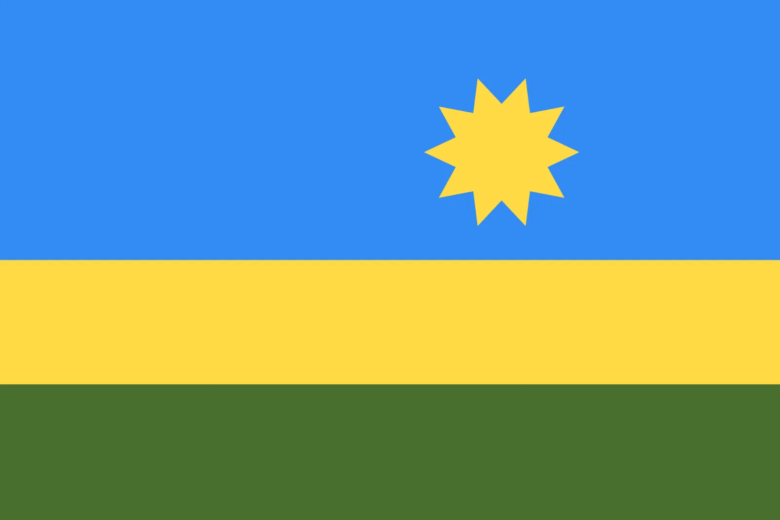 Rwanda Flag with Golden Sun Free PNG