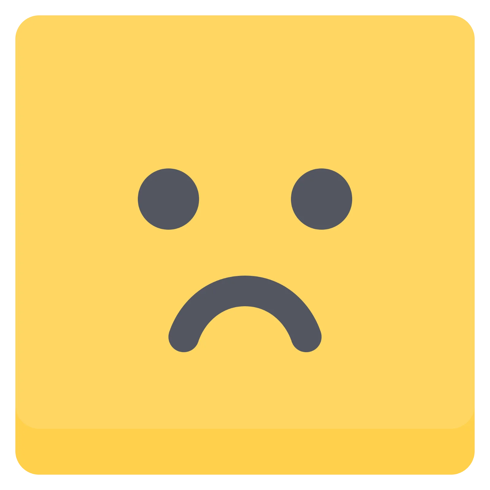 Sad Face Emoji on Yellow Square – Free PNG