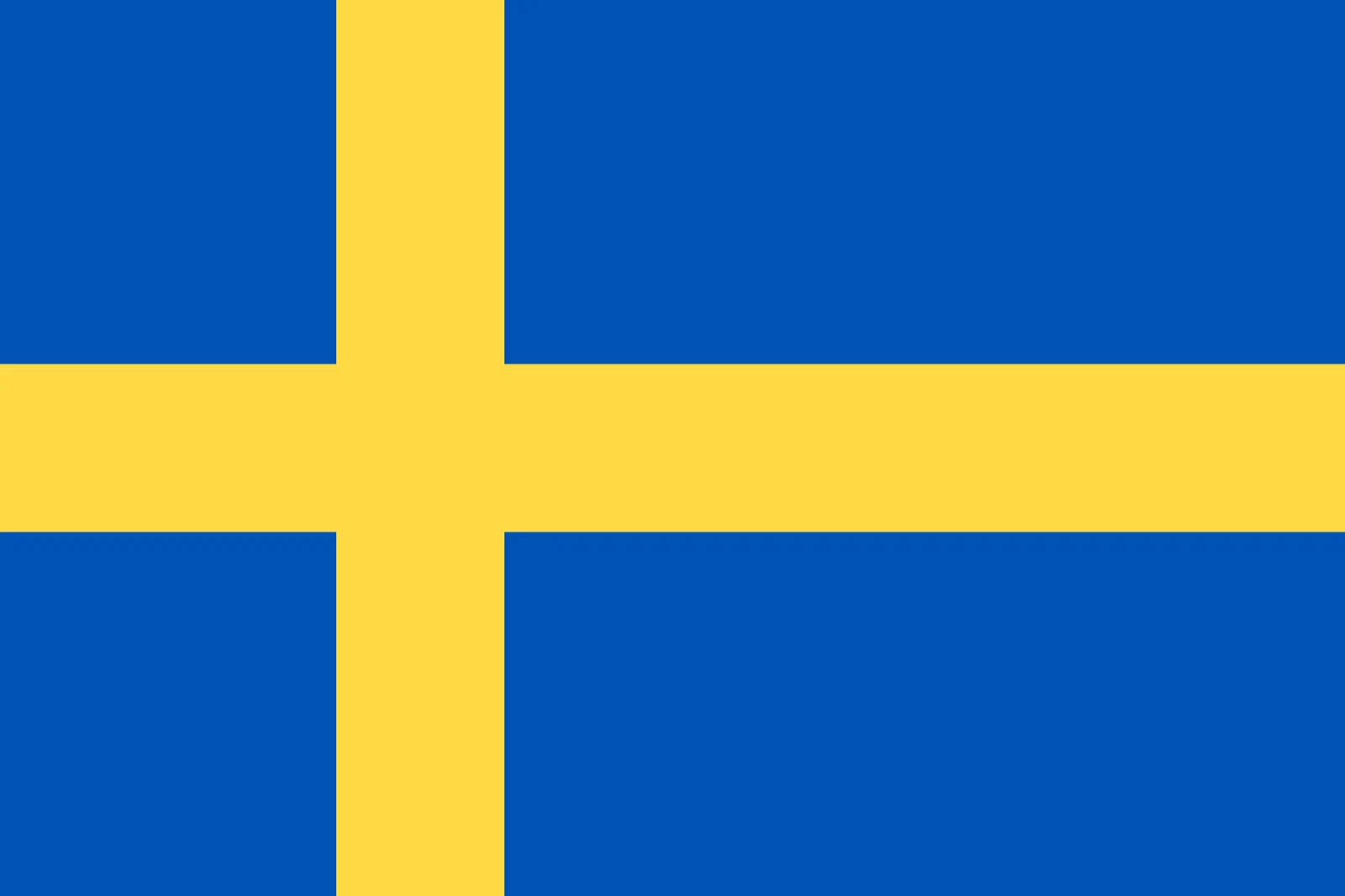 Swedish Flag with Yellow Nordic Cross Free PNG