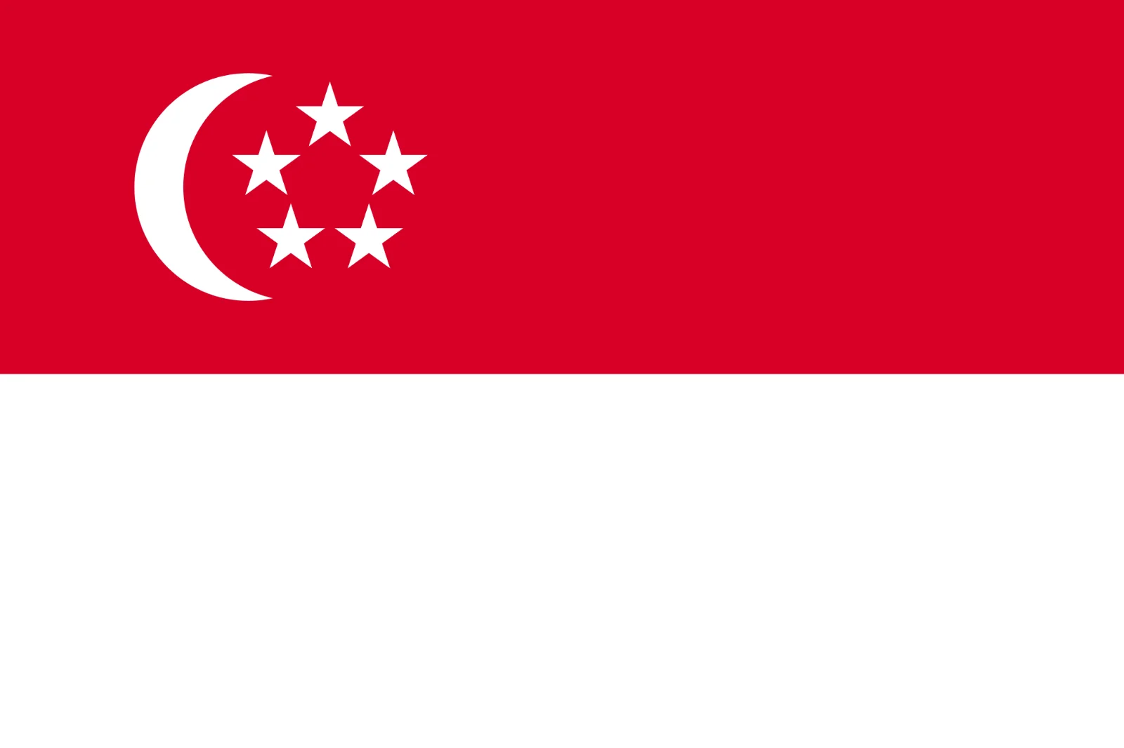 Singapore Flag with Crescent and Five Stars Free PNG