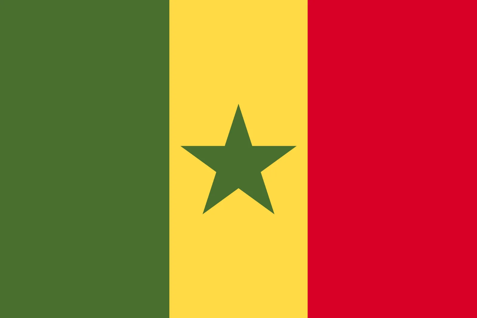 Senegal Flag with Green Star | Free PNG