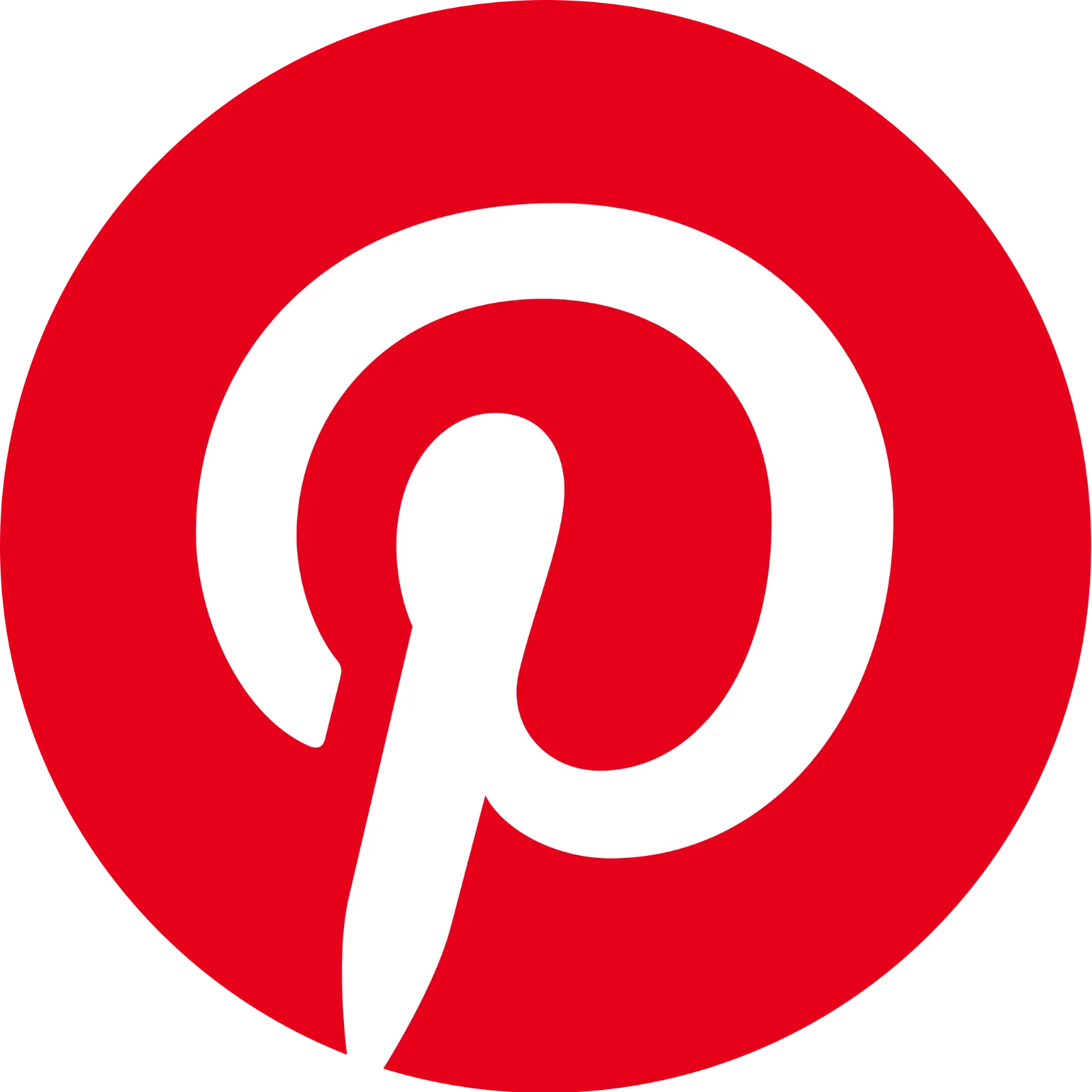 Pinterest Logo Icon in Red Circle Free PNG