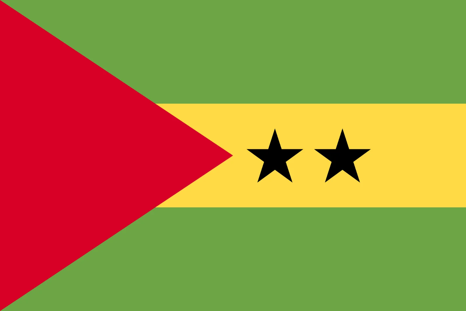 Red, Green and Yellow Flag with Two Black Stars Free PNG
