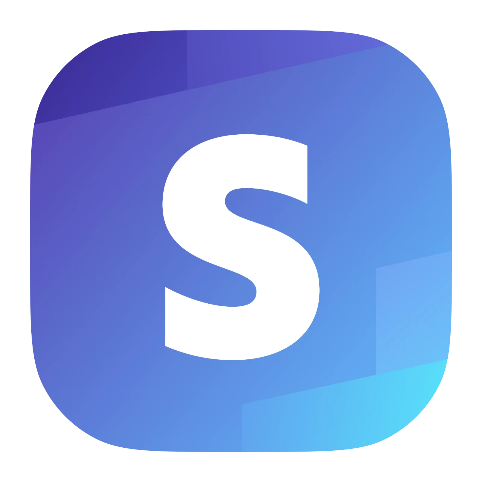 White S Letter on Blue Gradient App Icon Free PNG