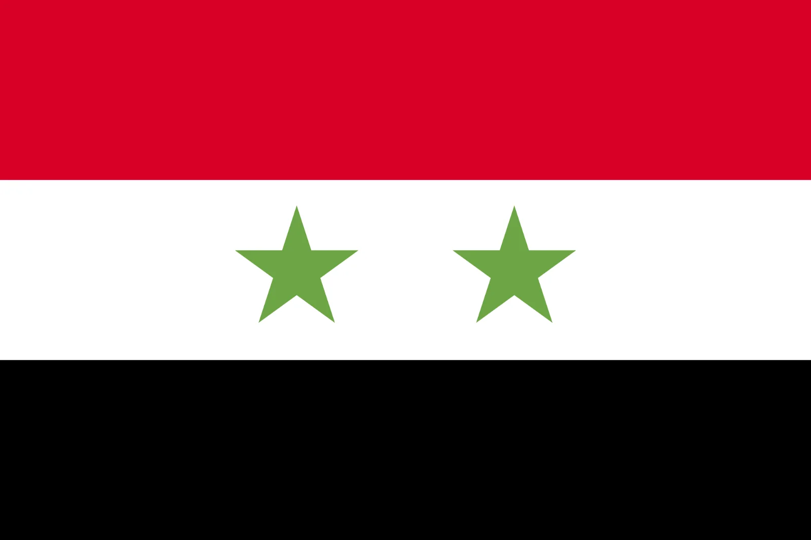 Syria Flag with Two Green Stars Free PNG