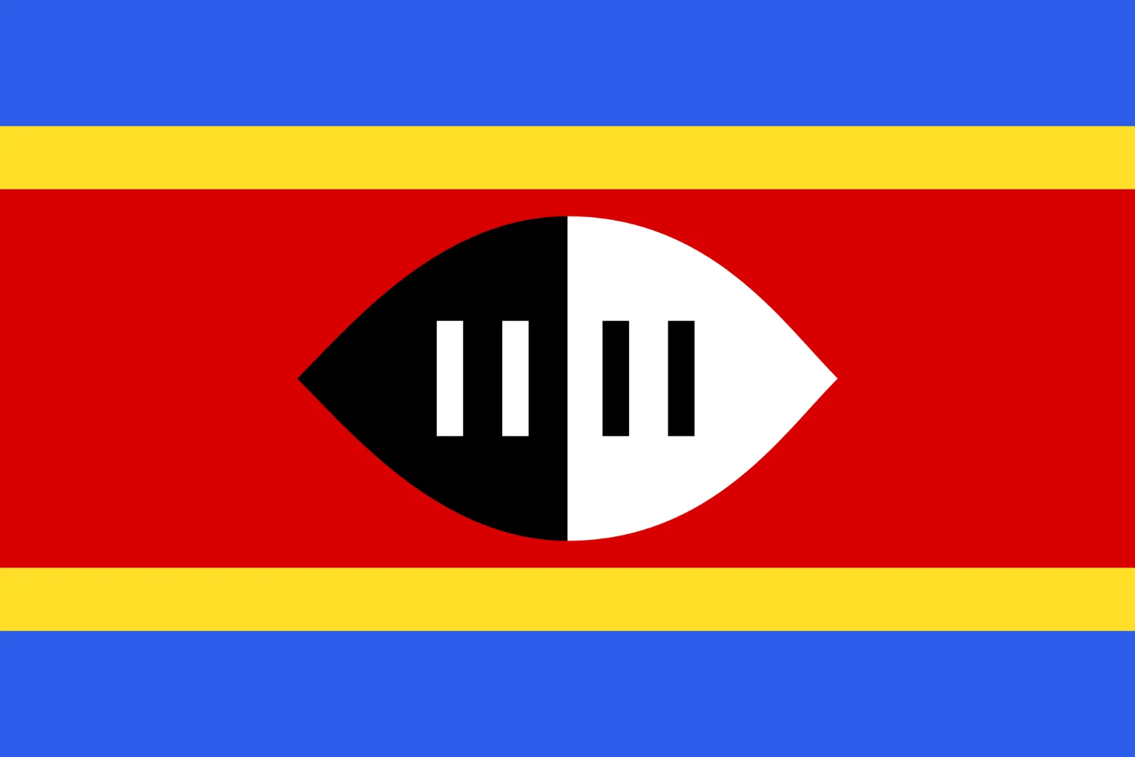 Blue, Yellow and Red Flag with Abstract Eye Emblem Free PNG