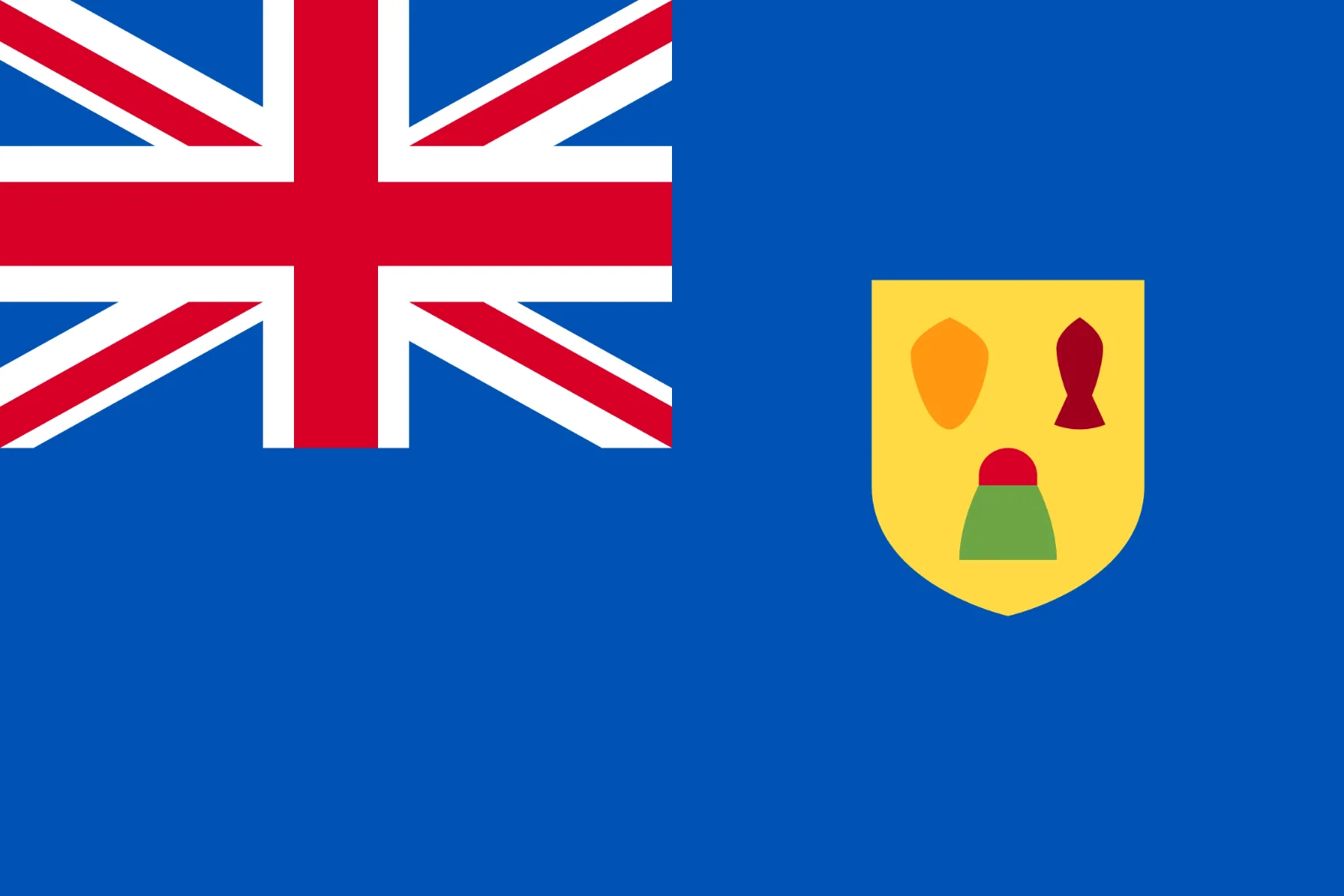 Turks and Caicos Islands Flag with Coat of Arms Free PNG
