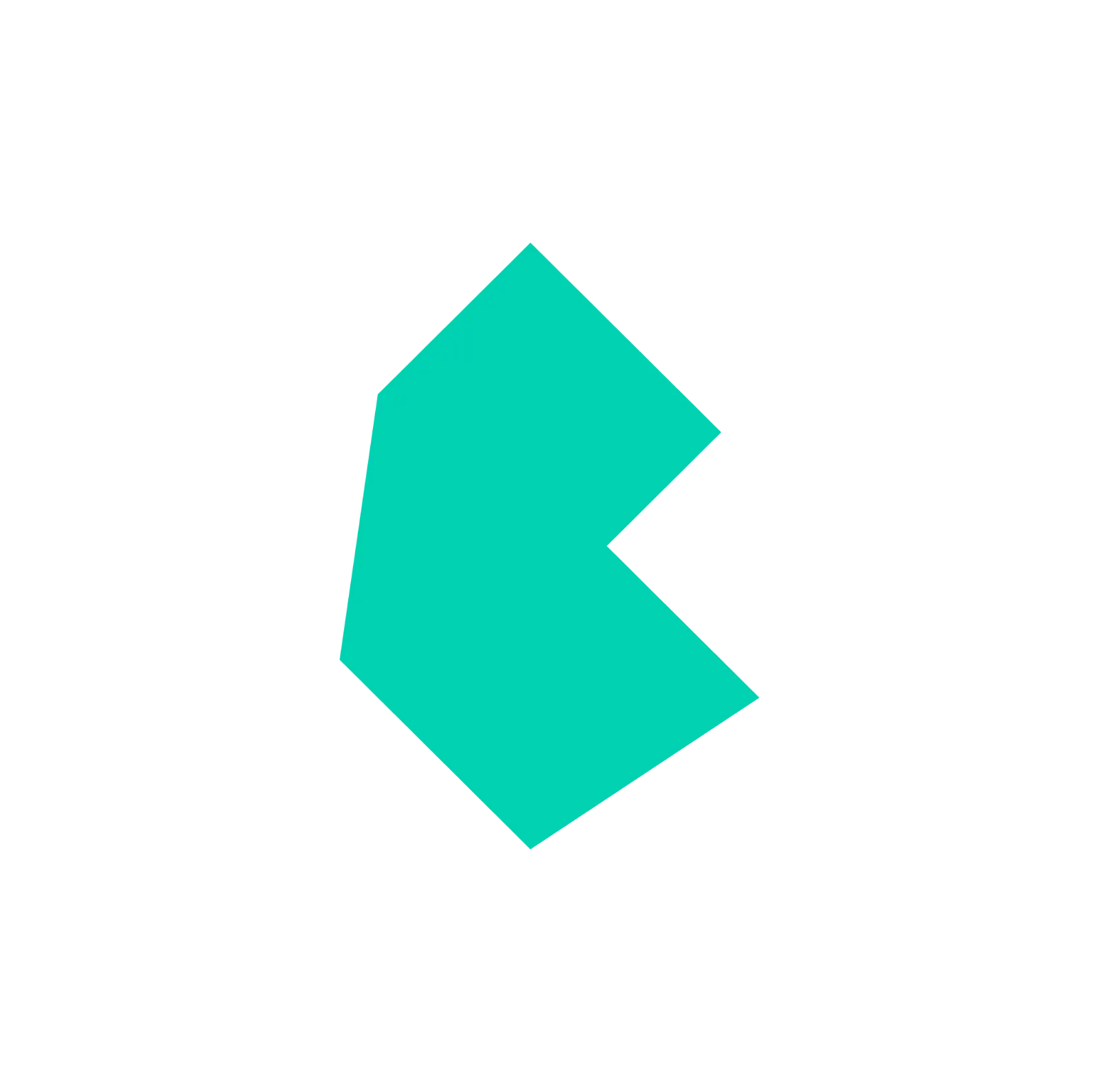 Turquoise Angular Geometric Emblem Free PNG