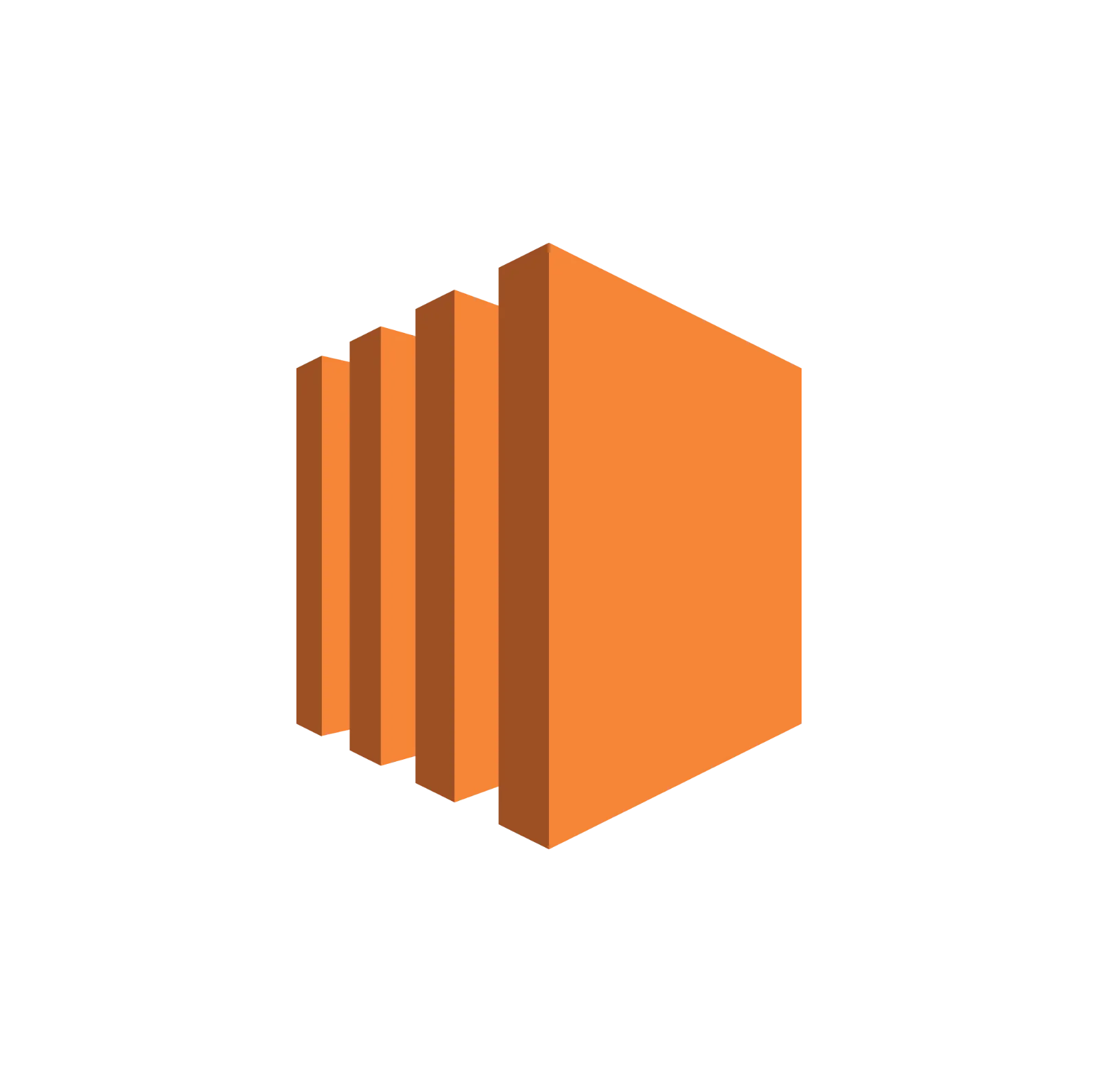Orange Layered Geometric Tech Icon Free PNG