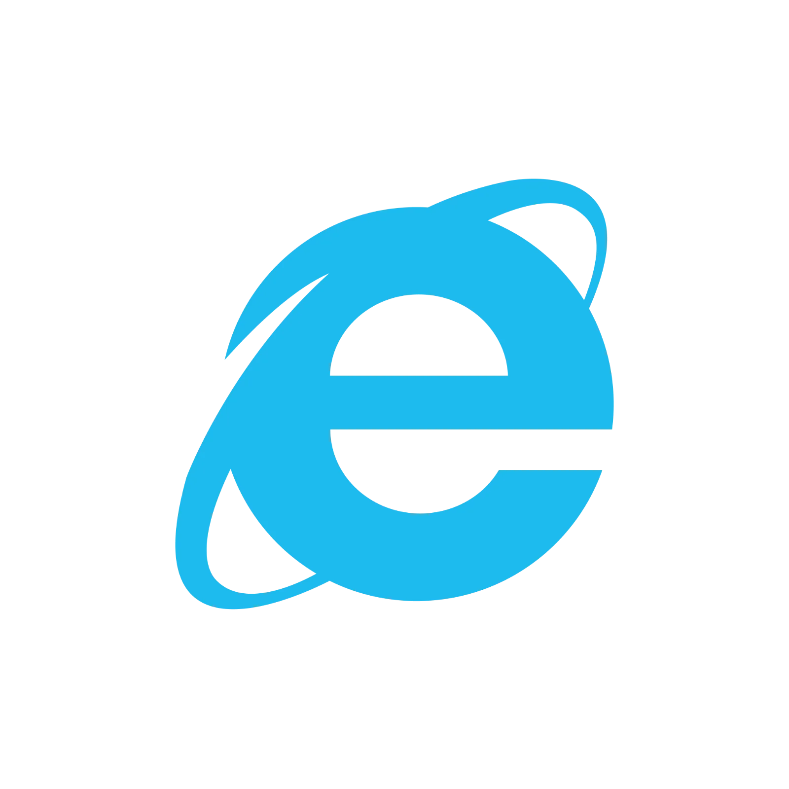 Cyan Internet Explorer Orbital E Logo Free PNG