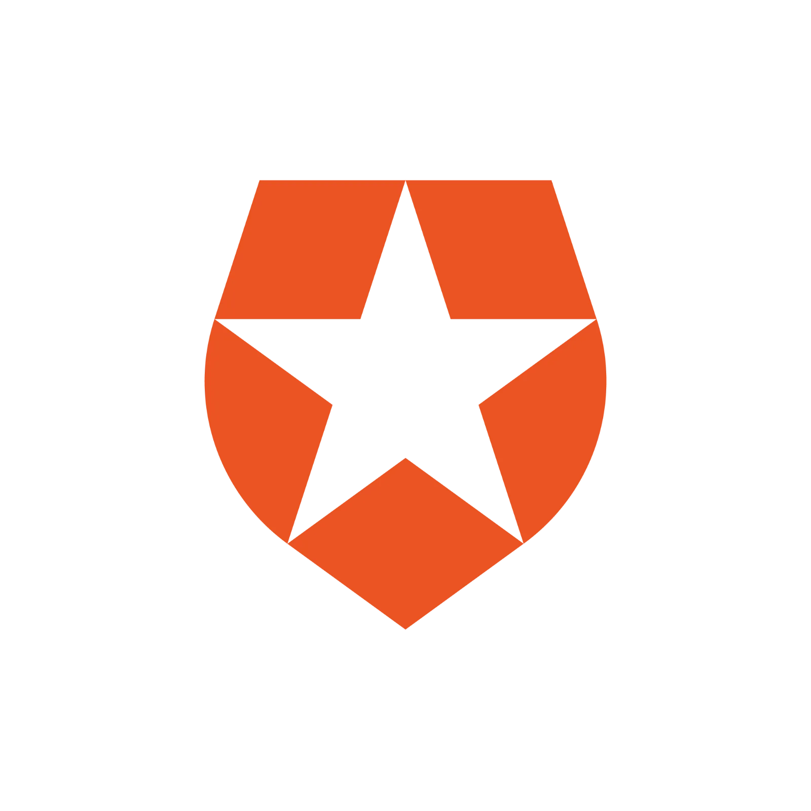 Orange Shield and Star Logo Free PNG