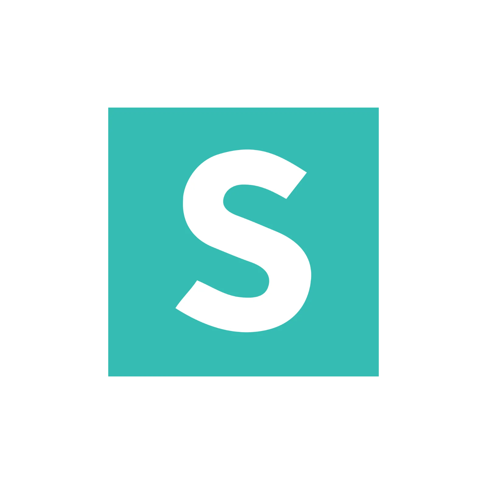 Bold White S Lettermark on Teal Square Free PNG