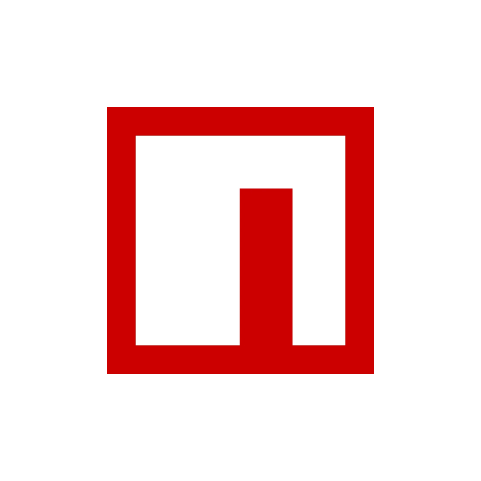 Red and White Geometric Square Icon Free PNG