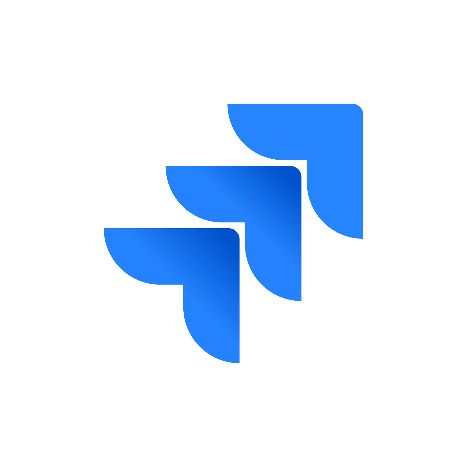 Blue Three-Part Geometric Technology Logo Free PNG