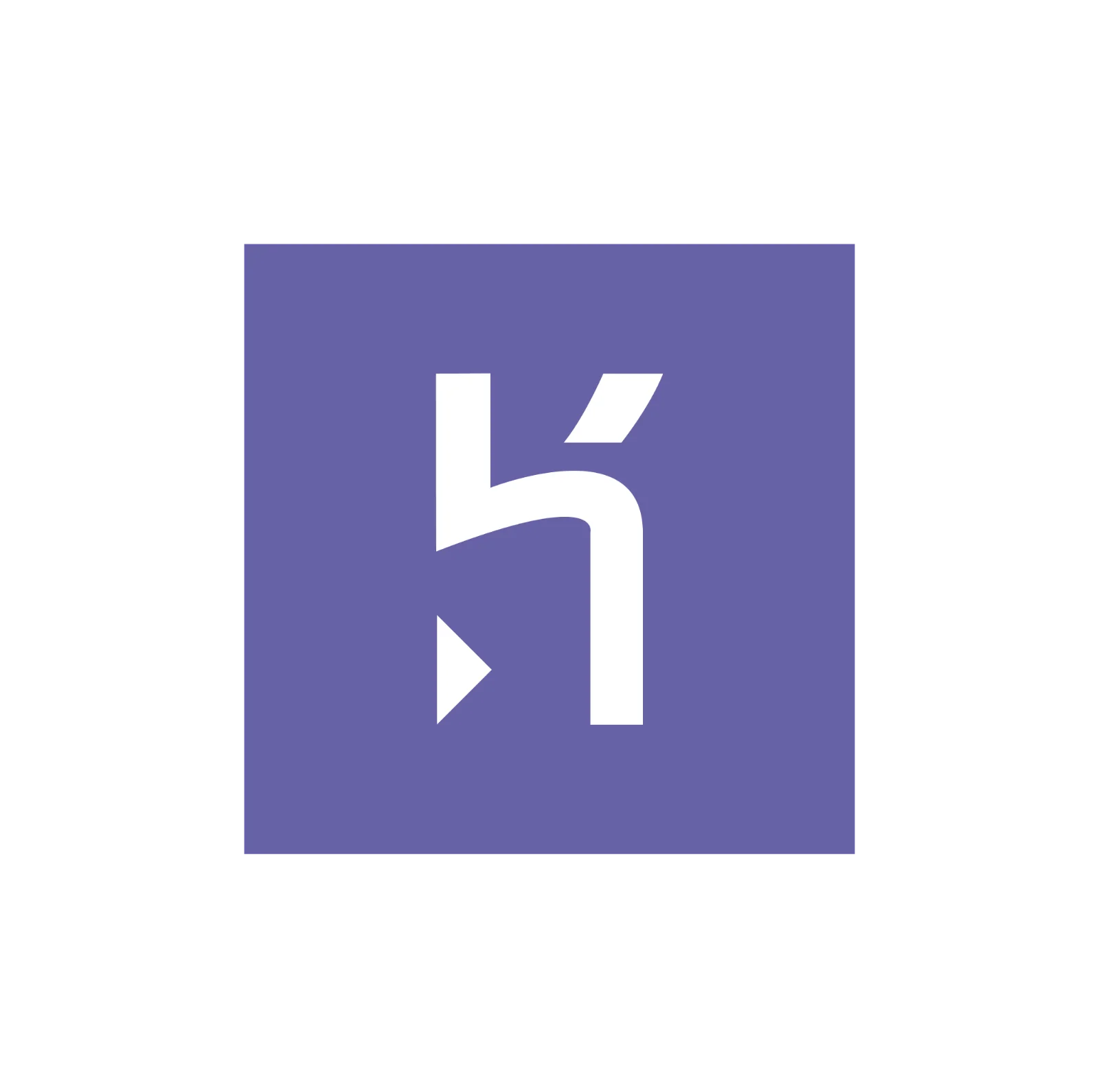 Abstract White Tech Emblem on Violet Square Free PNG