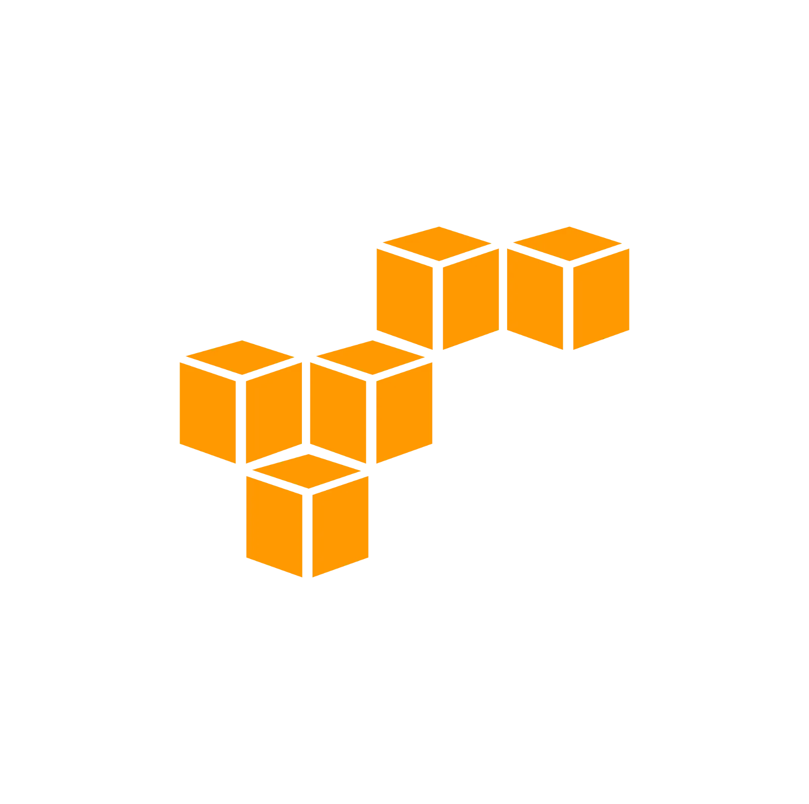 Orange Isometric Cube Cluster Free PNG