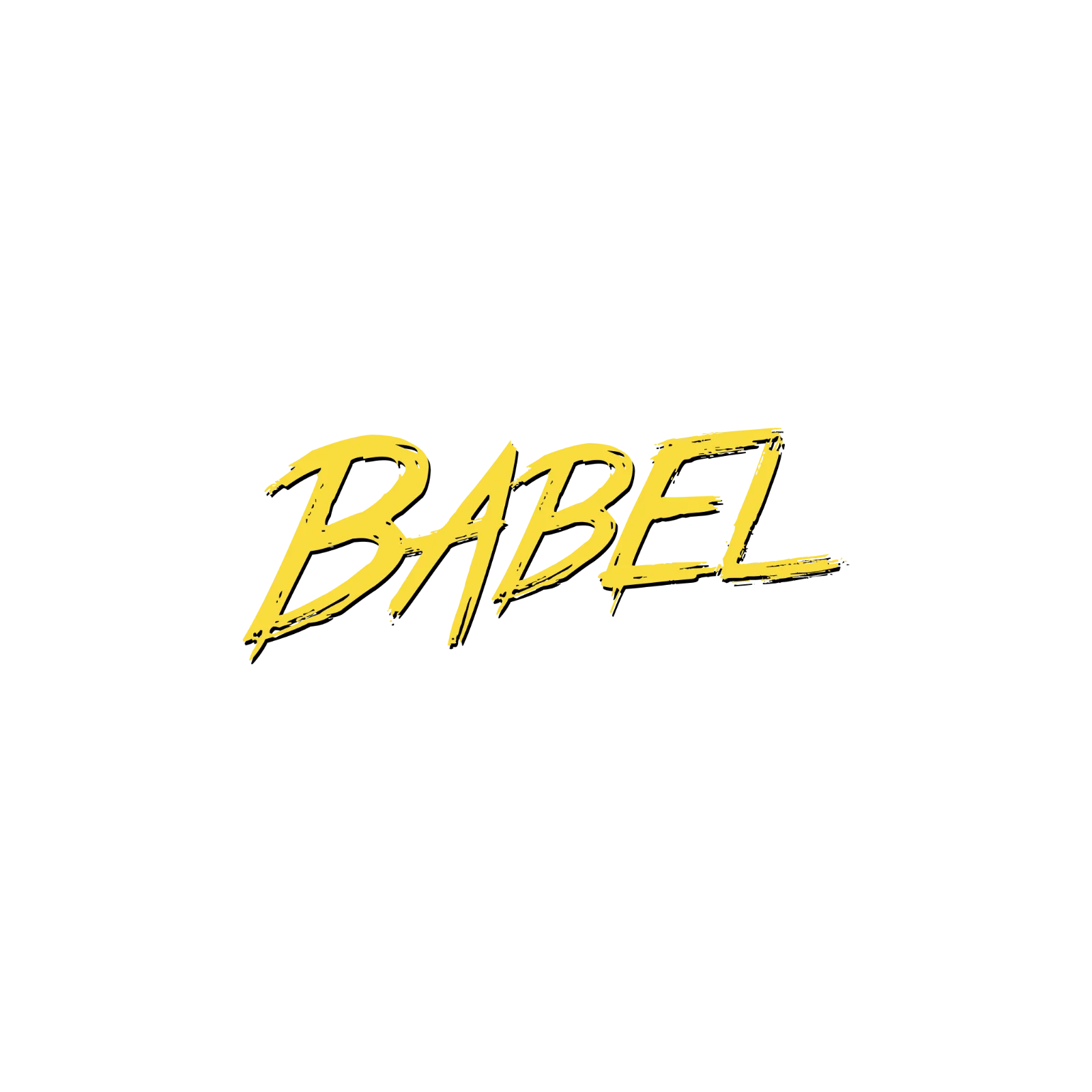 Yellow BABEL Brush Lettering Free PNG