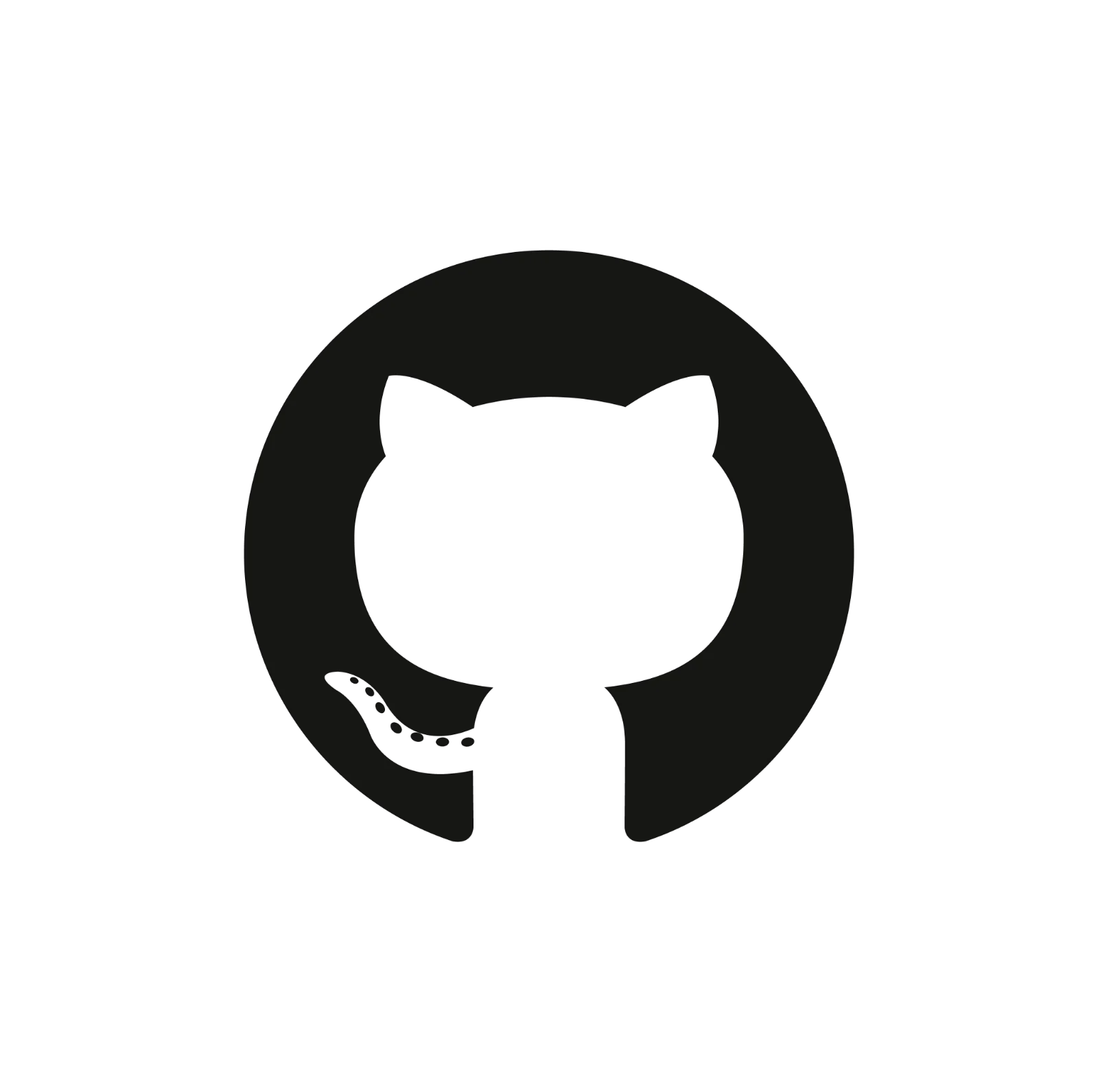 GitHub Octocat Logo in Dark Monochrome Free PNG