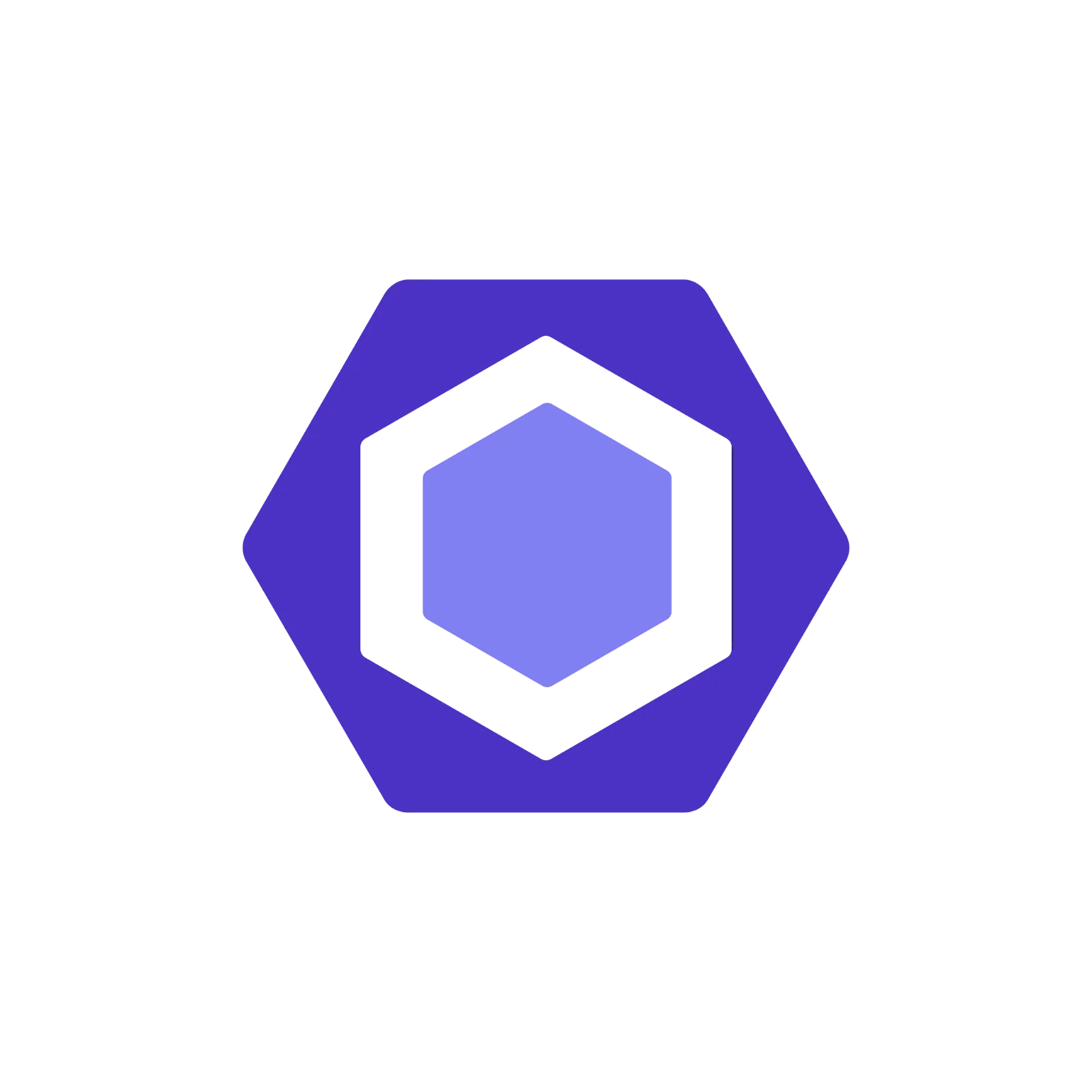 Purple Nested Hexagon Emblem Free PNG
