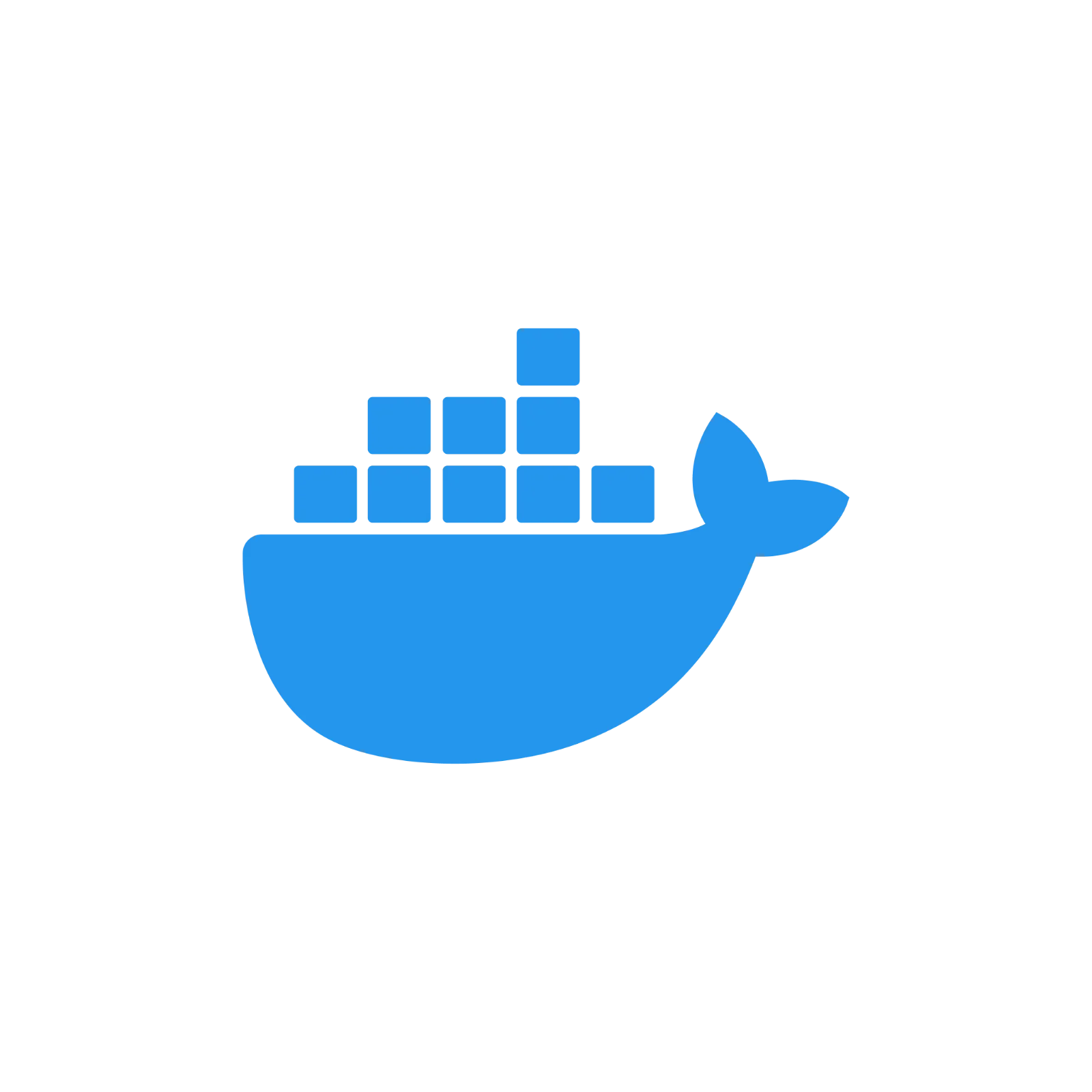 Docker Whale with Stacked Containers Free PNG