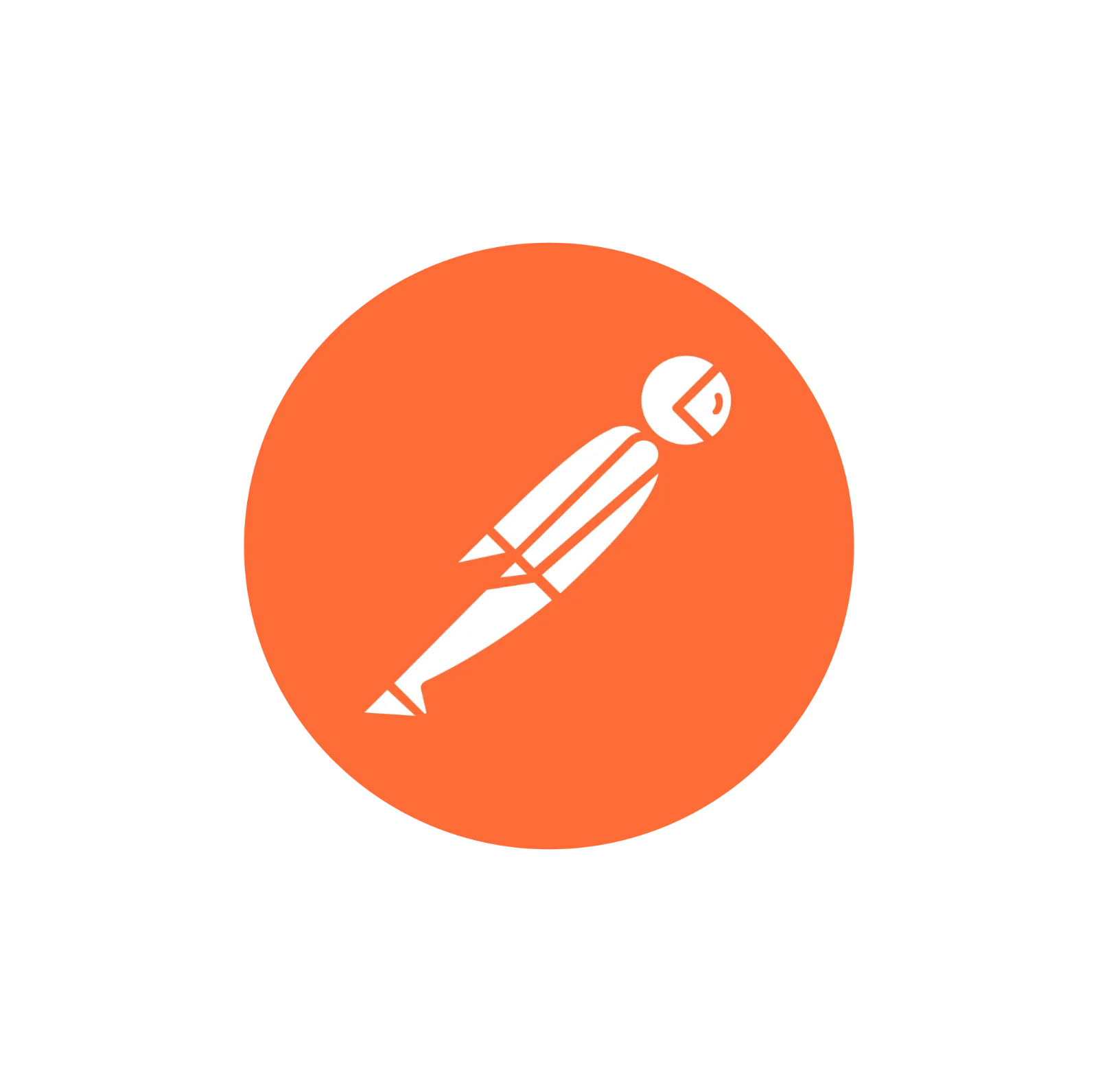 White Pencil Icon in Orange Circle Free PNG