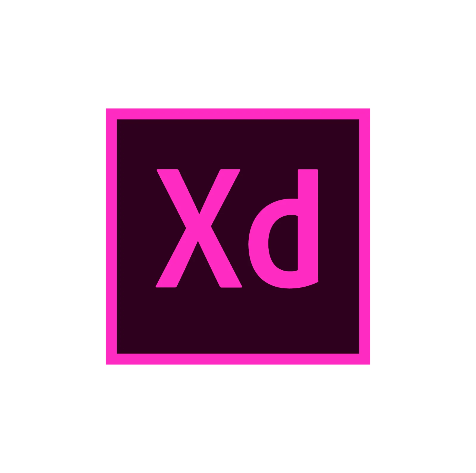 Adobe XD Logo in Magenta on Dark Square | Free PNG