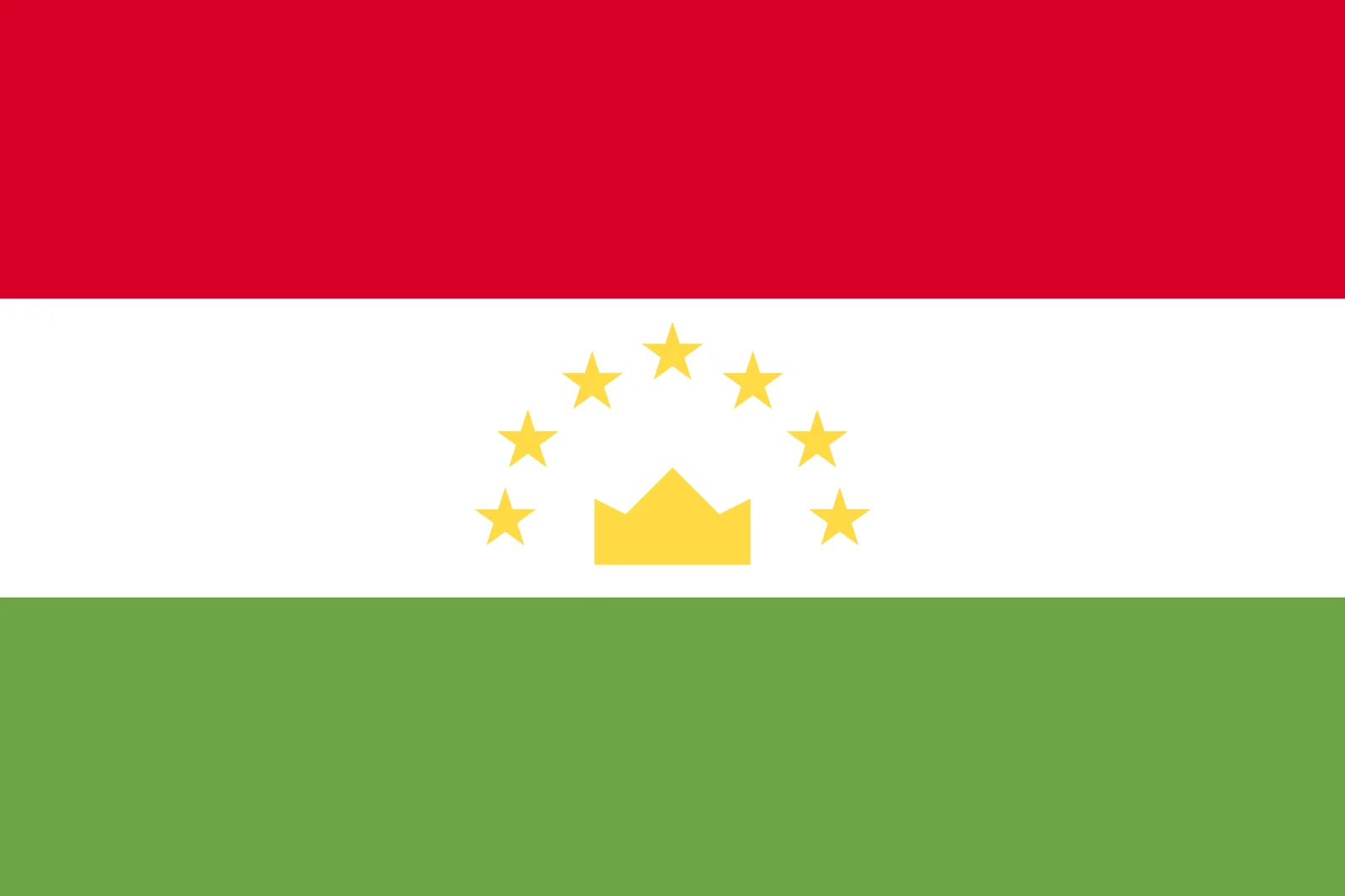 Tajikistan Flag with Crown and Seven Stars Free PNG