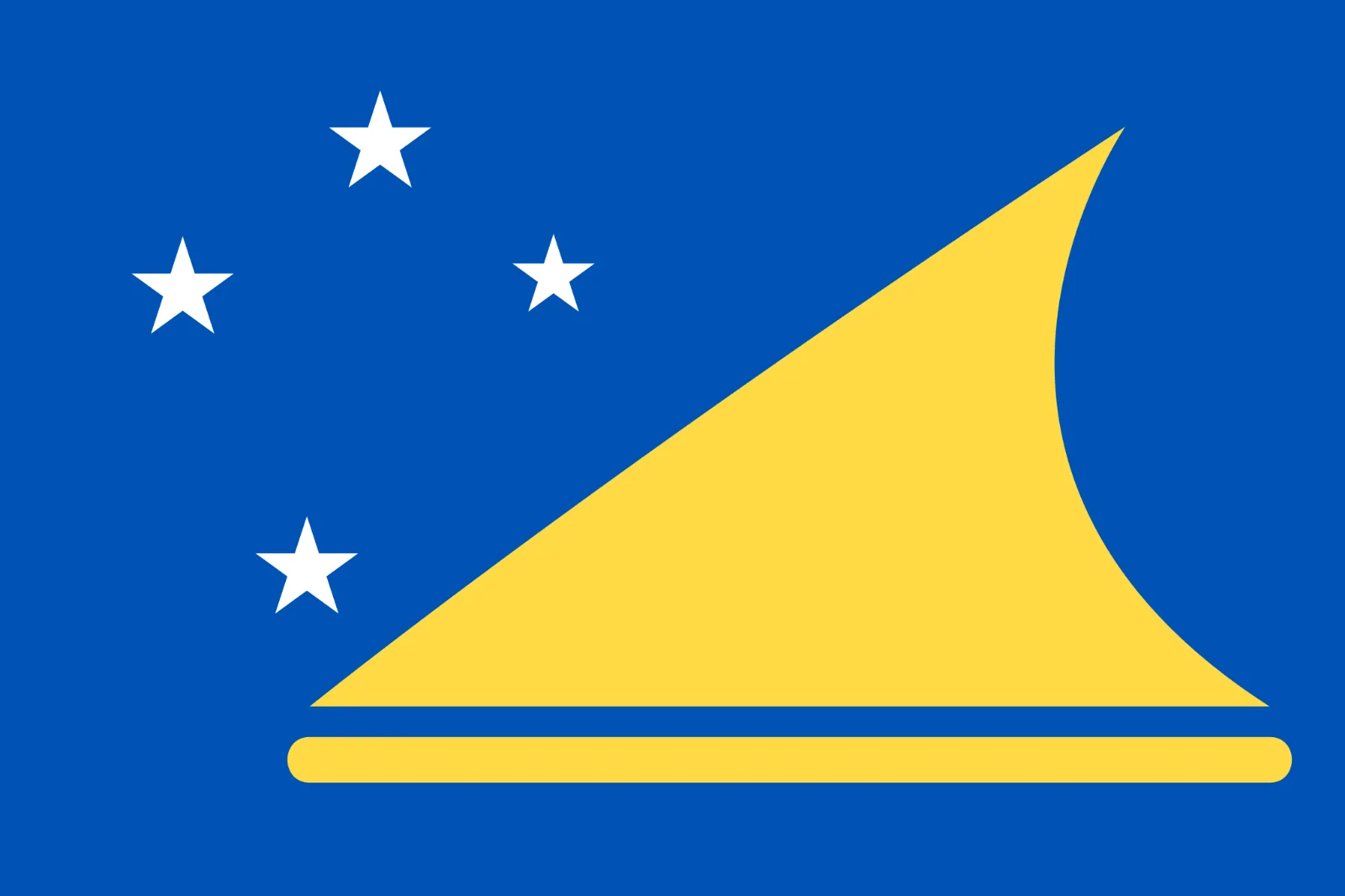 Tokelau Flag with Yellow Canoe and White Stars Free PNG