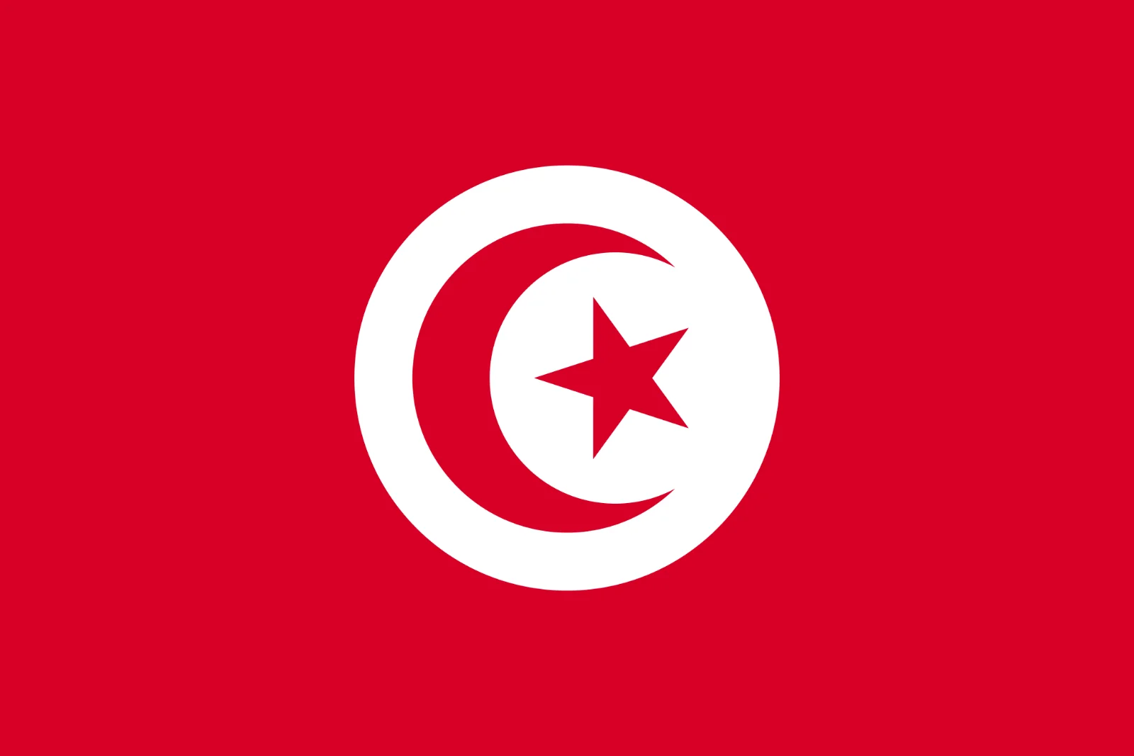 Tunisia Flag with Crescent and Star Free PNG