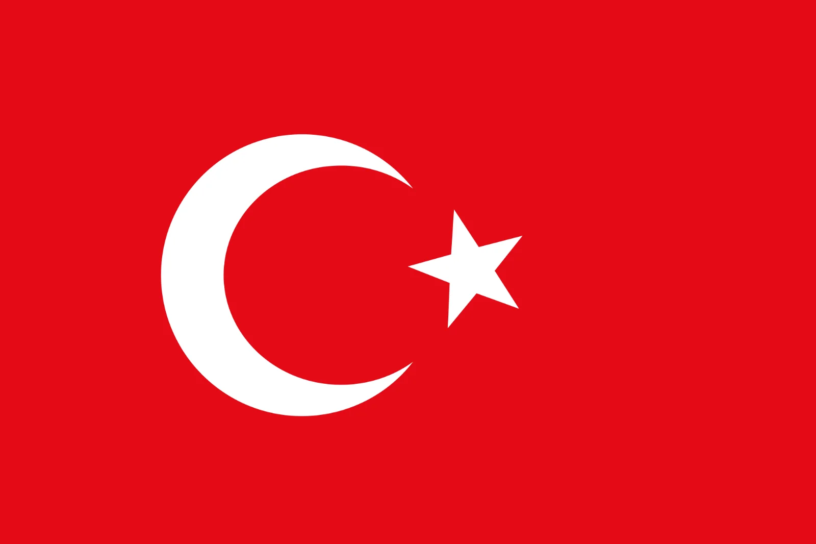 Turkey Flag with White Crescent and Star Free PNG