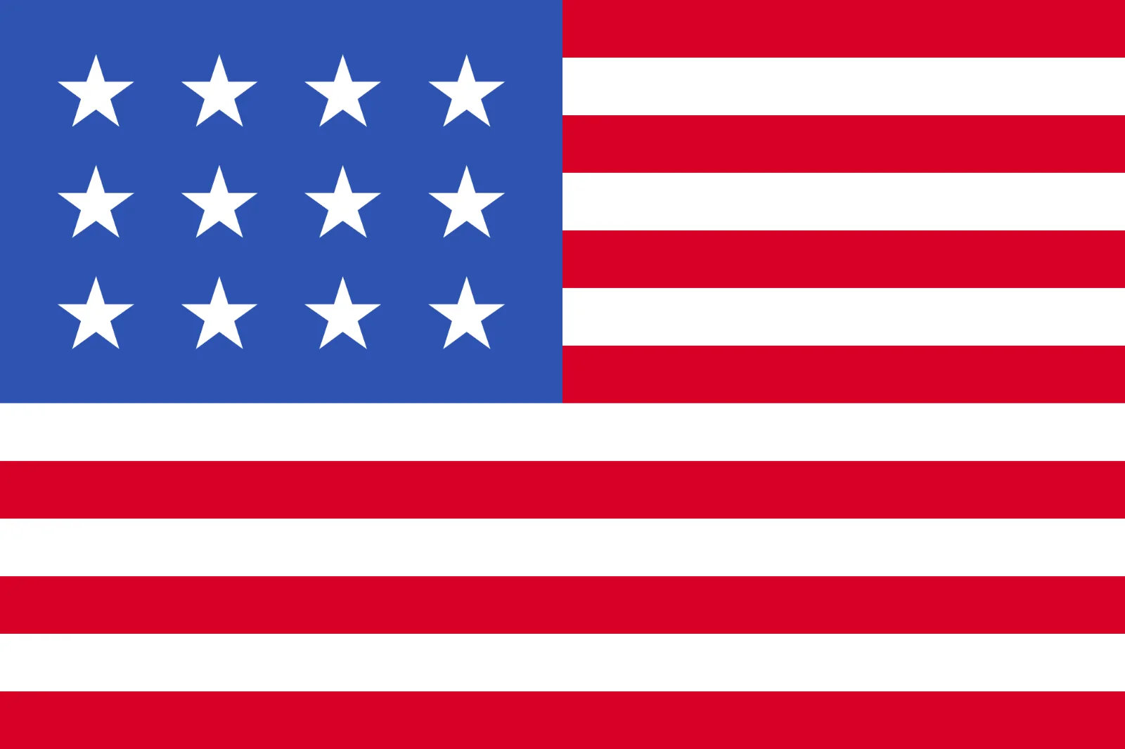 American Flag with White Stars and Red Stripes Free PNG