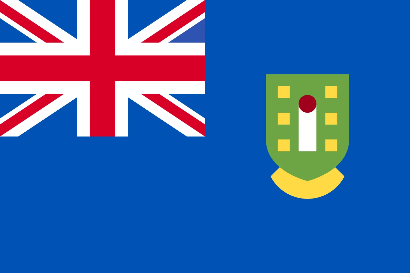 Blue Flag with Union Jack and Green Shield Emblem Free PNG