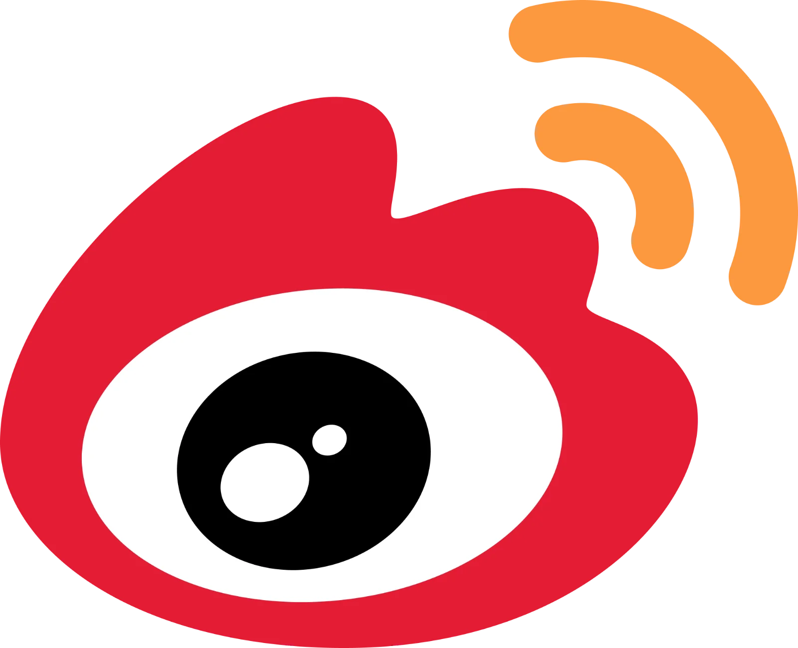 Weibo Eye Logo with Orange Broadcast Arcs Free PNG