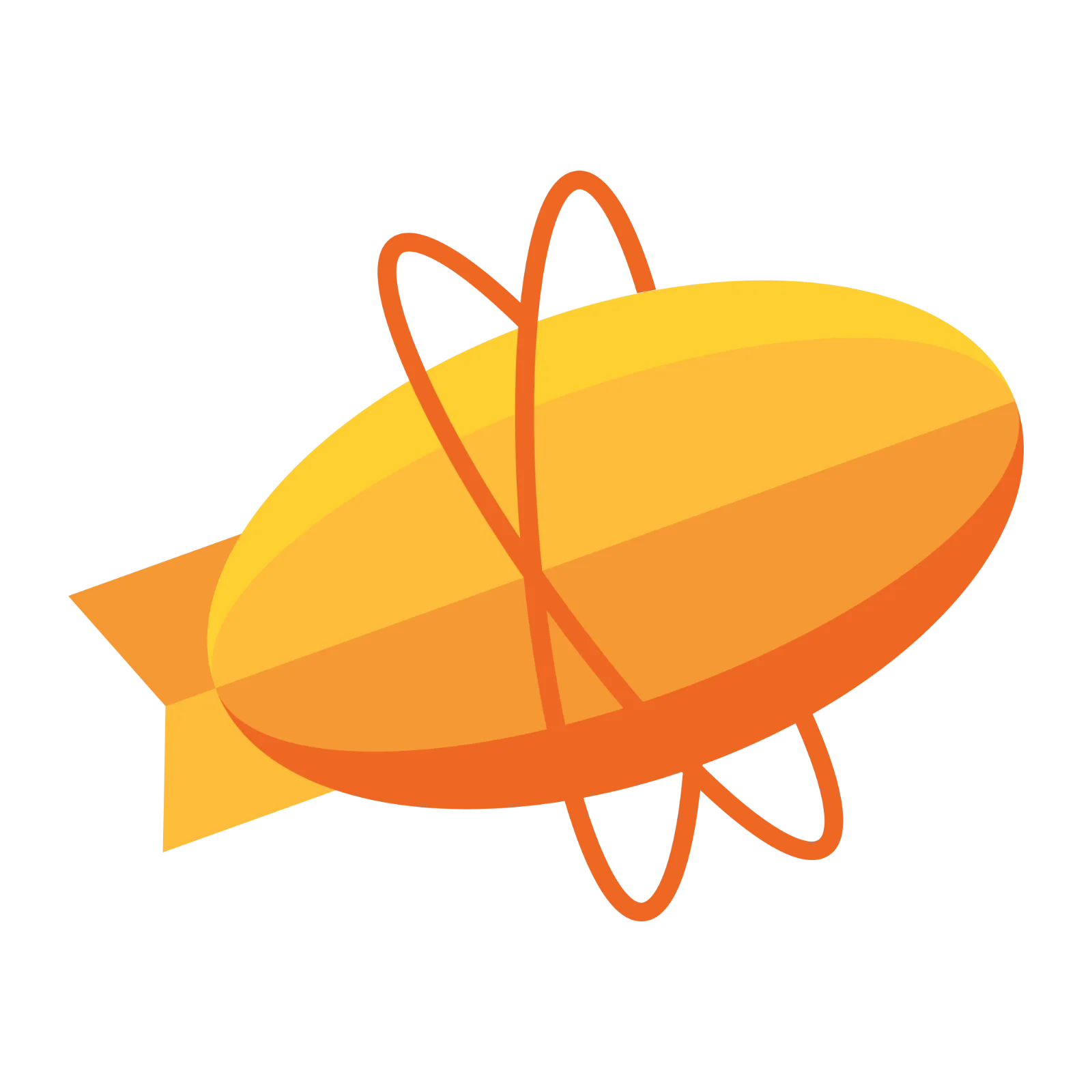Yellow and Orange Zeppelin Illustration Free PNG