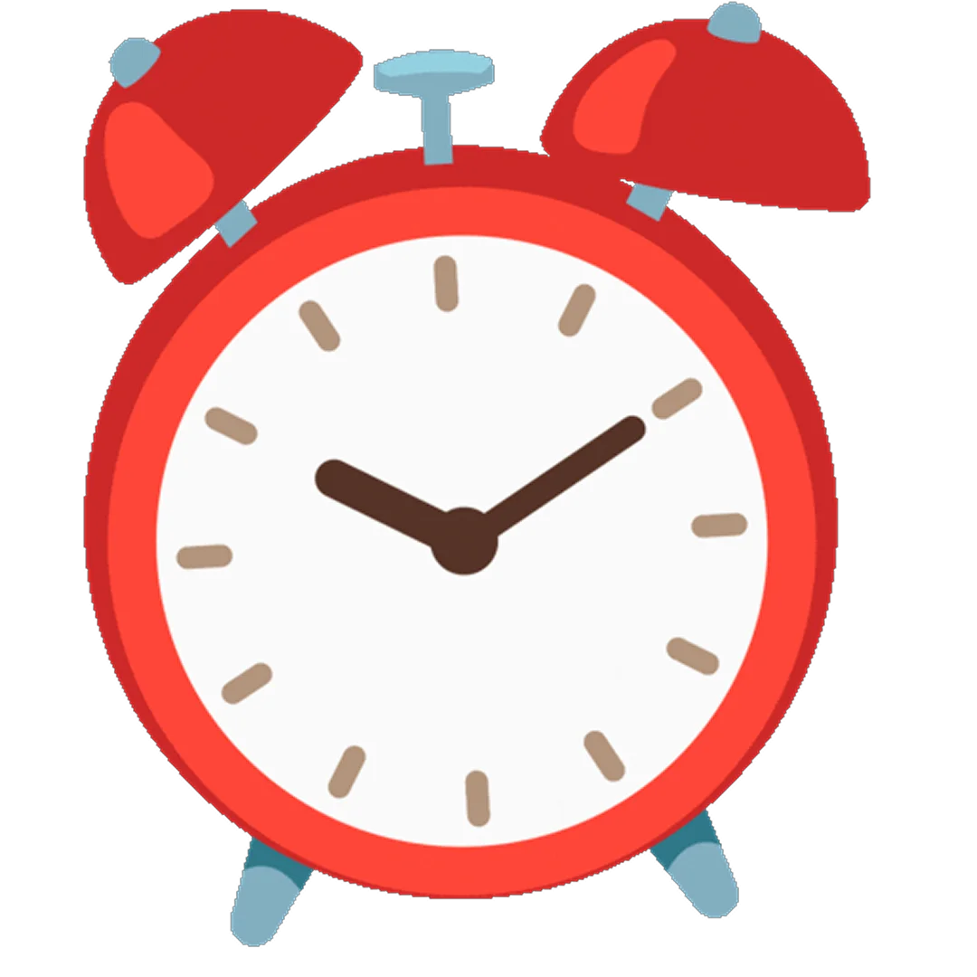 Red Twin-Bell Alarm Clock Cartoon Free PNG
