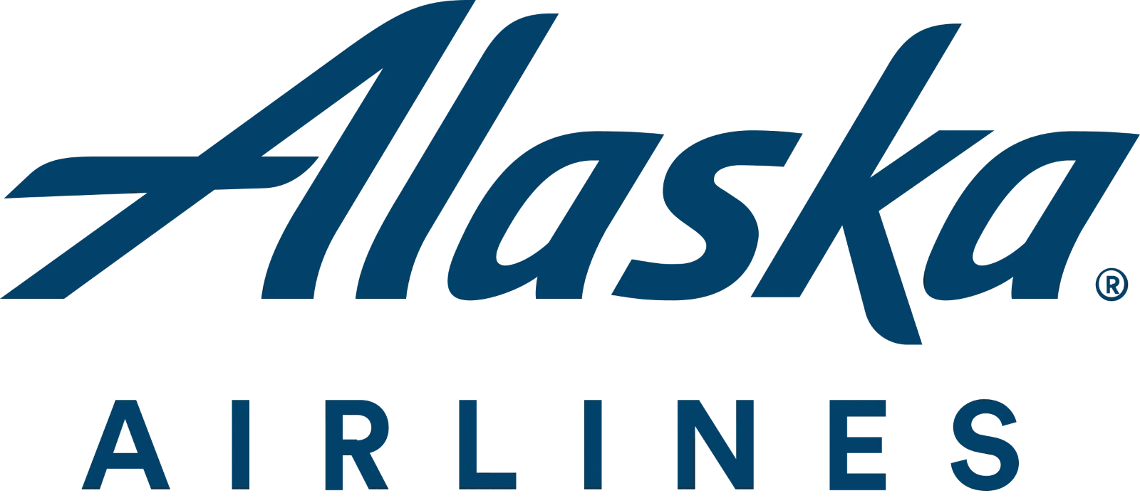 Alaska Airlines Blue Wordmark Logo Free PNG