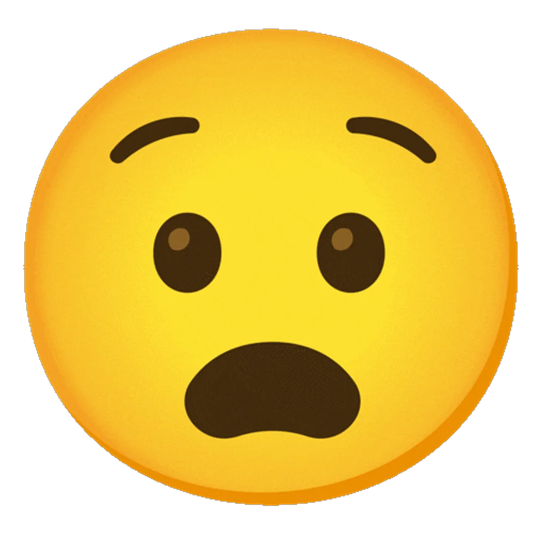 Anguished Shocked Emoji Face Free PNG