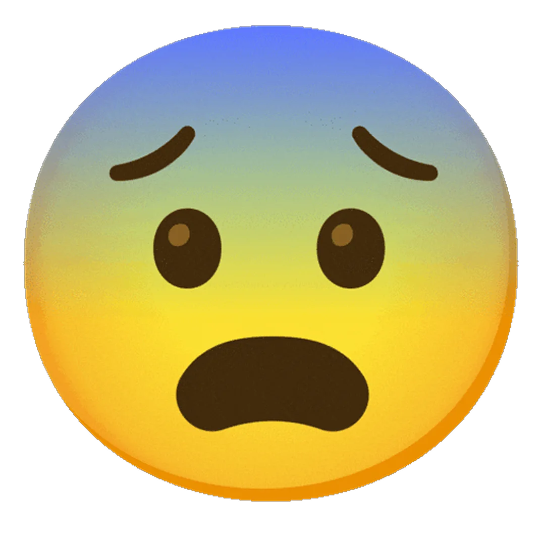 Worried Open-Mouth Emoji Face Free PNG