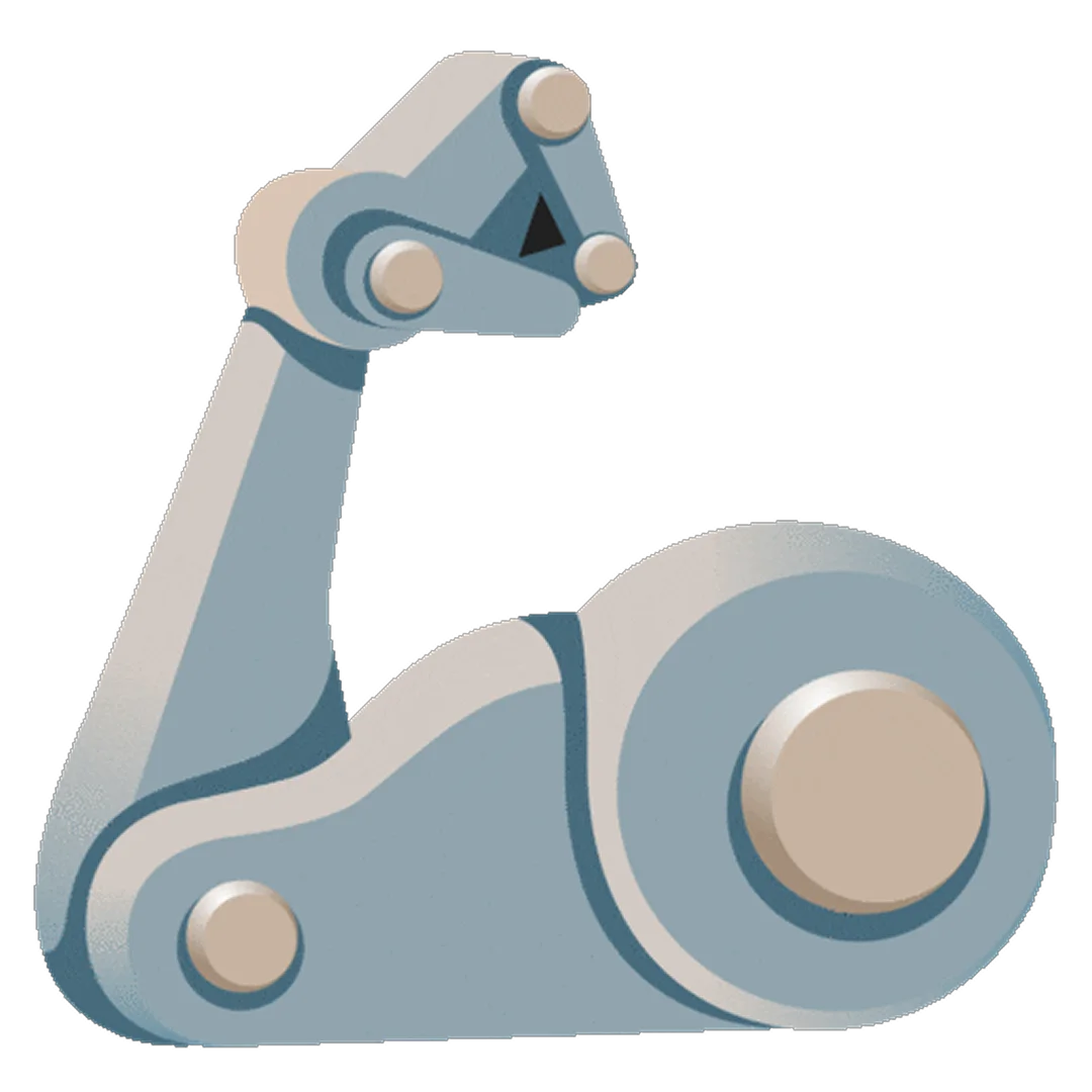 Blue-Gray Articulated Robotic Arm Linkage Free PNG