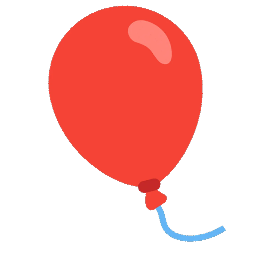 Glossy Red Balloon with Blue String - Free PNG