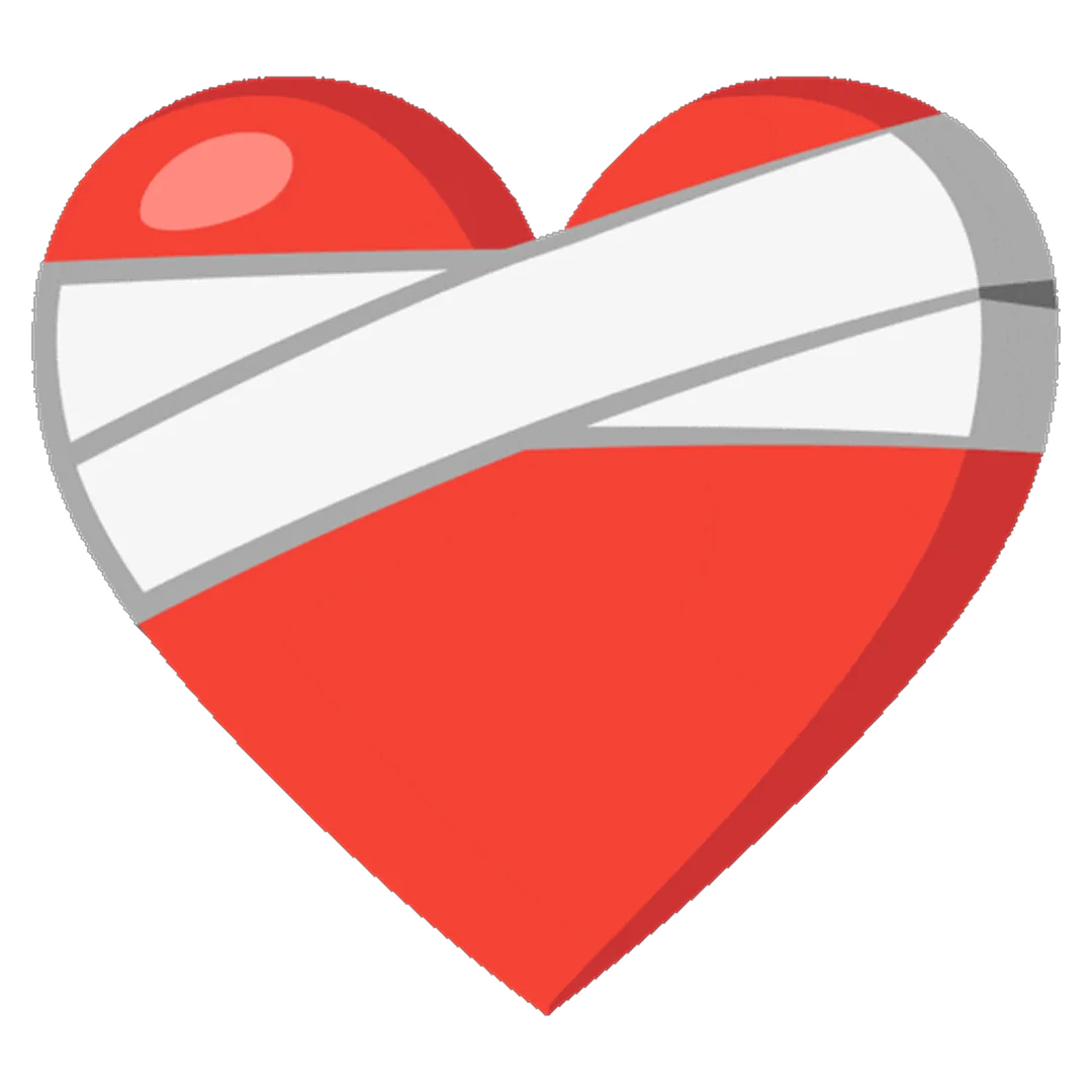 Glossy Red Heart Wrapped in a Bandage | Free PNG
