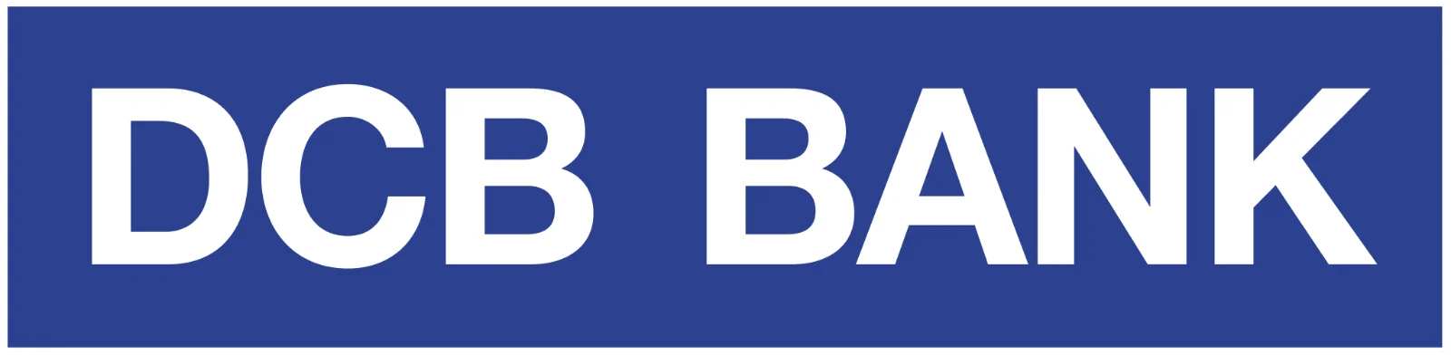 DCB Bank Logo on Blue Background Free PNG