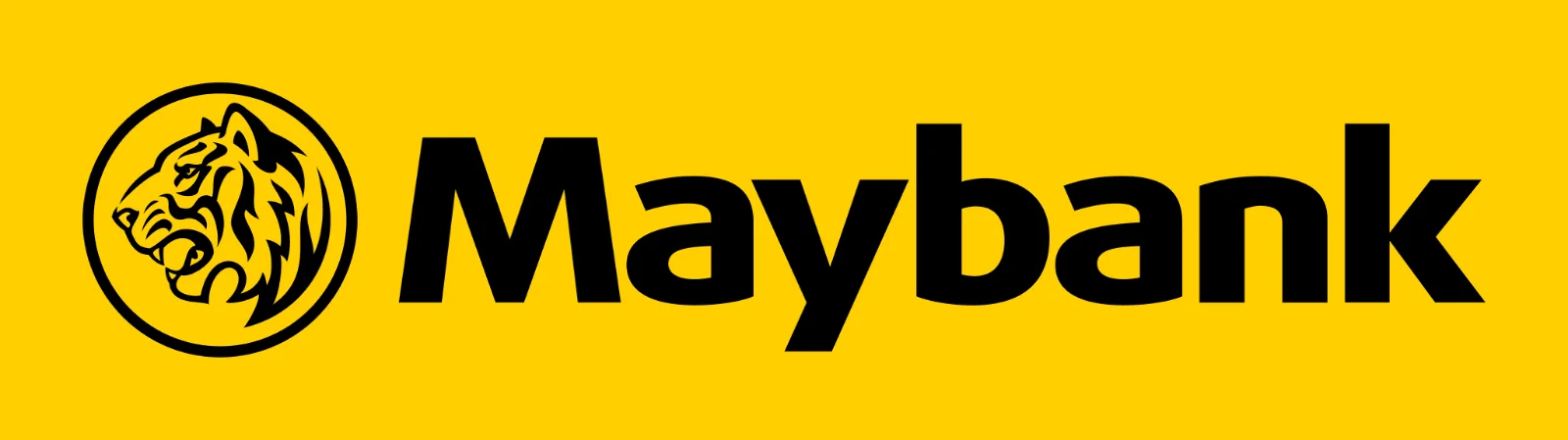 Maybank Tiger Emblem and Wordmark Free PNG
