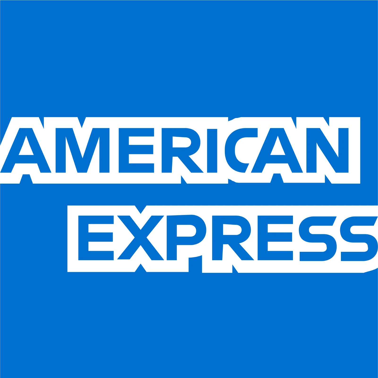 American Express Wordmark on Blue Background Free PNG