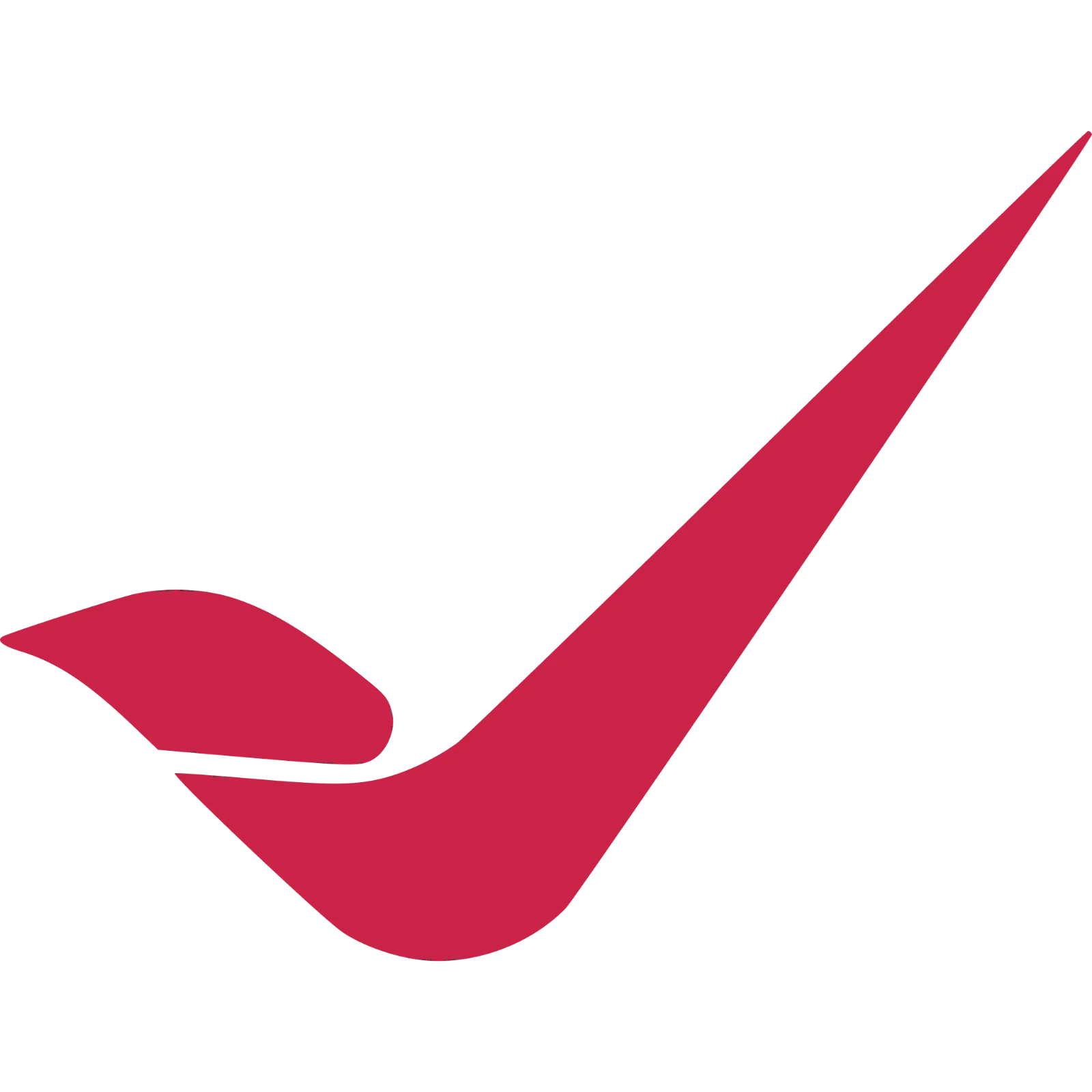 Red Abstract Checkmark Swoosh Logo Free PNG