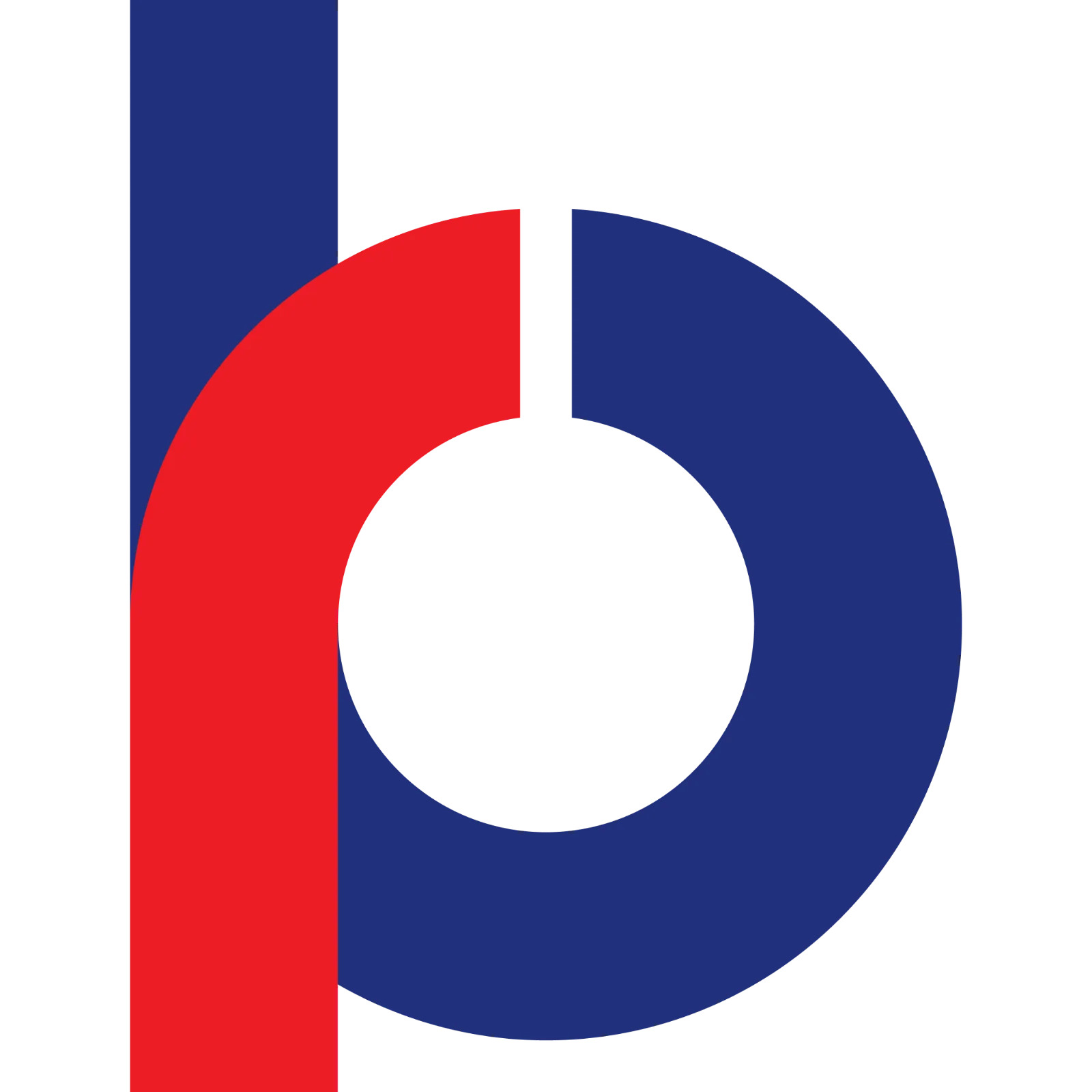 Red and Navy Geometric Bank Emblem Free PNG