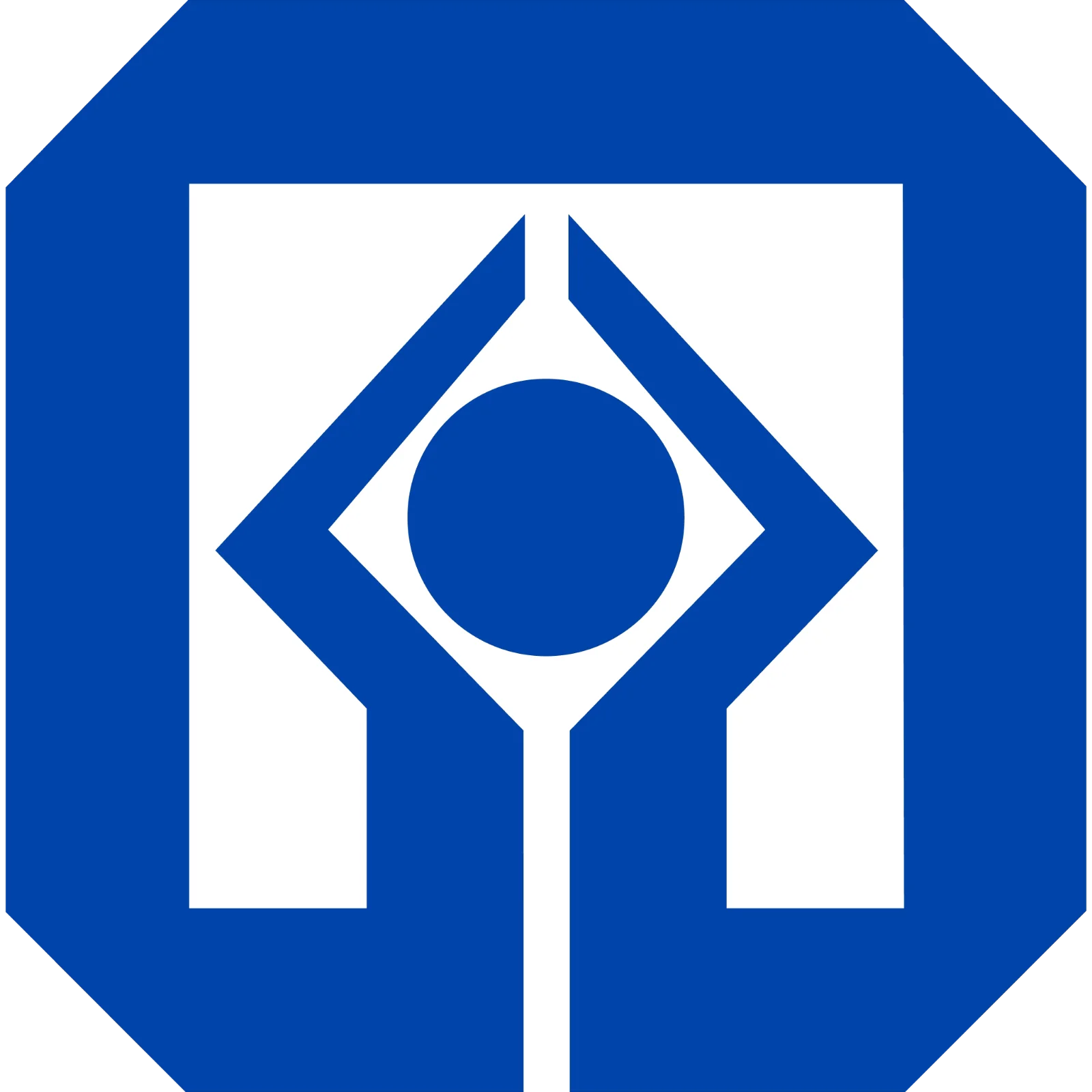Blue Geometric Bank Emblem Free PNG