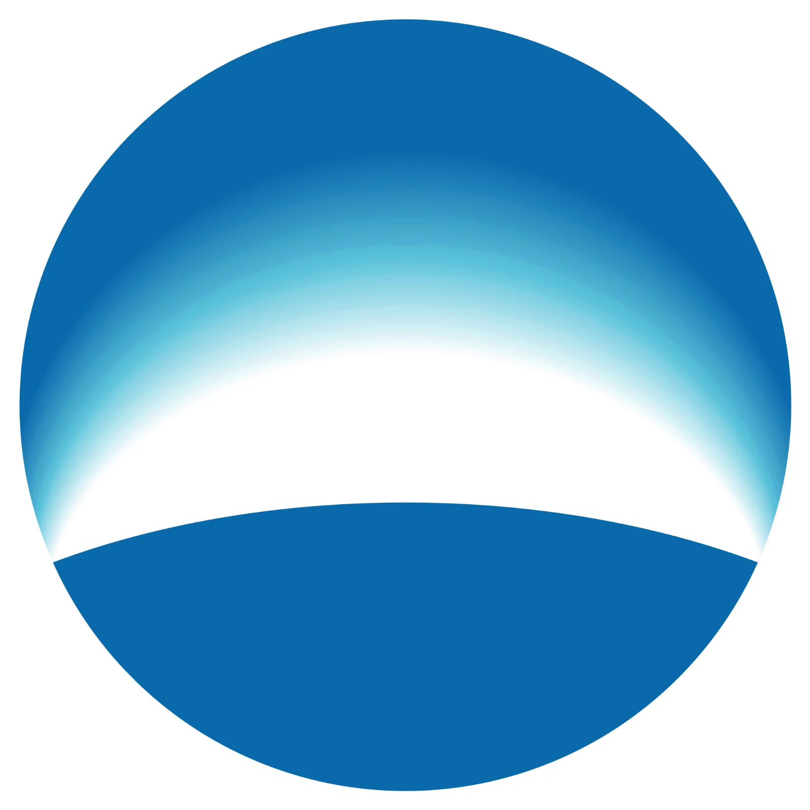 Blue Circular Emblem with White Wave Free PNG