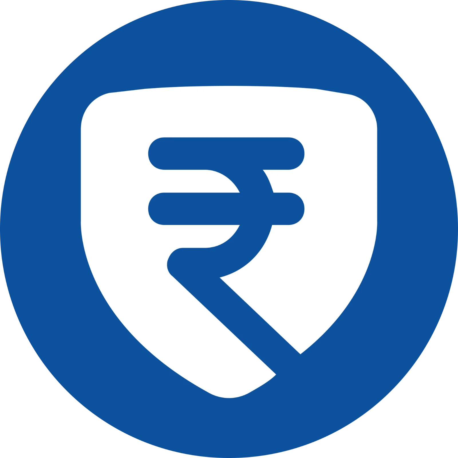Blue Shield with Rupee Symbol Free PNG