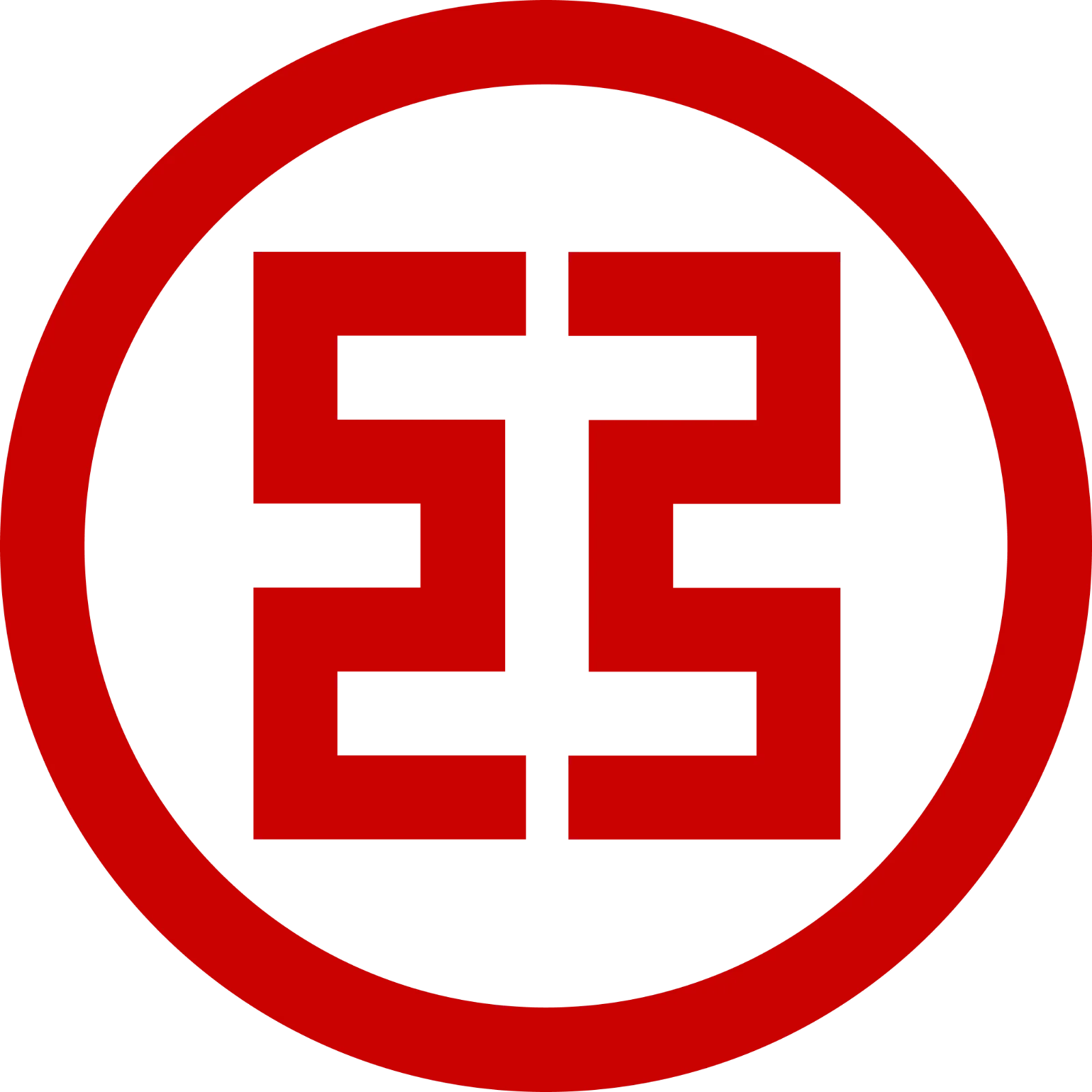 Red Circular Geometric Bank Emblem Free PNG